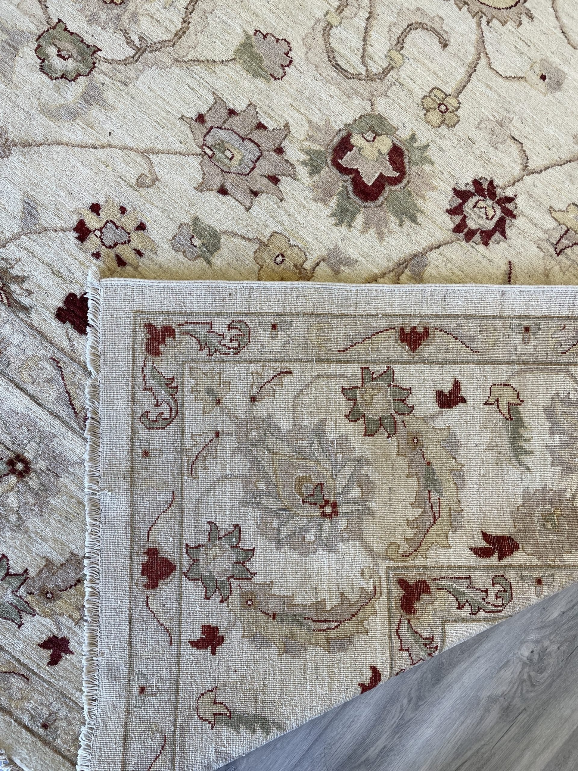Cream Chobi Wool Rug (12'0" x 15'8")