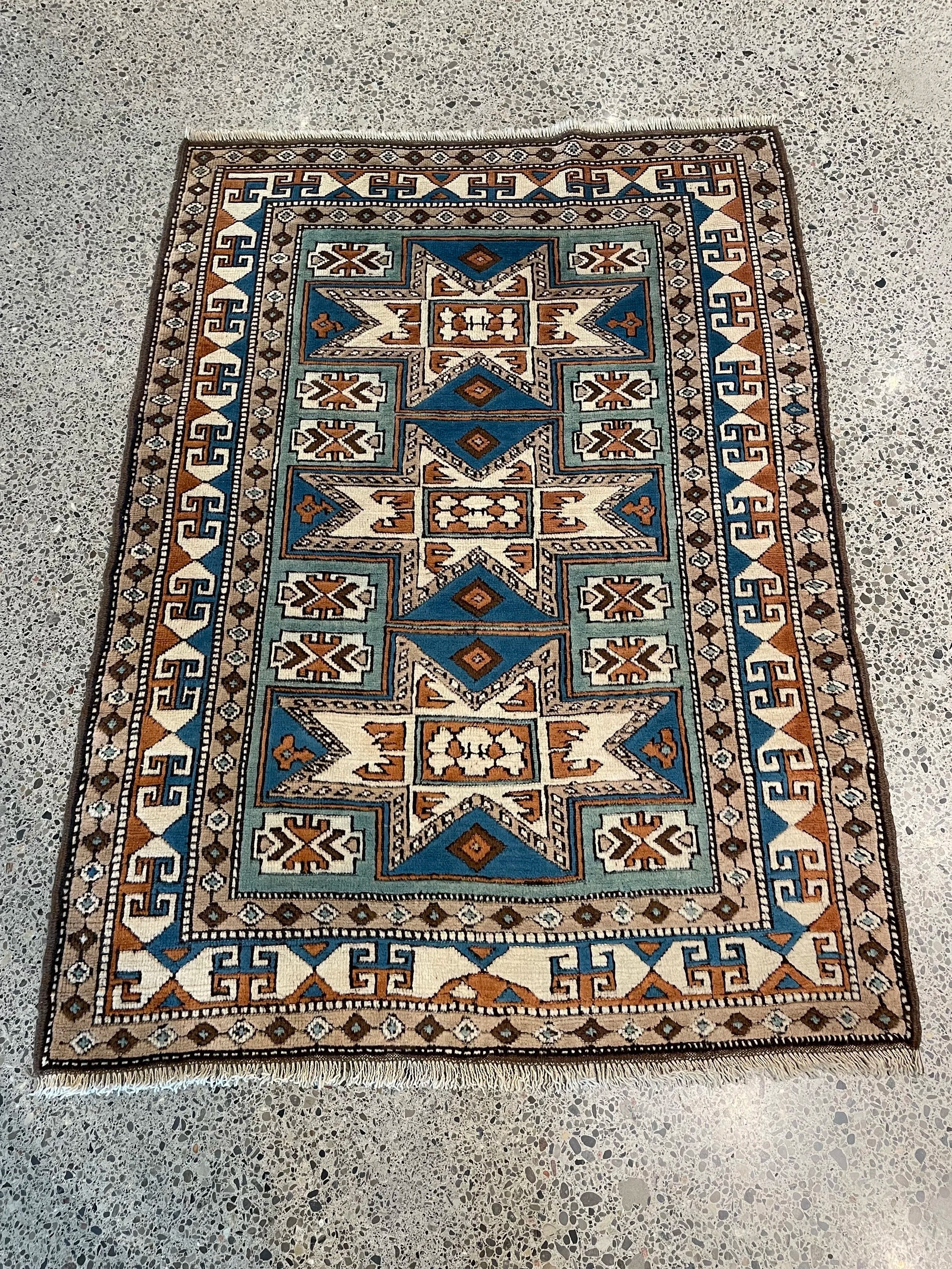Turkish Vintage Wool Rug (4'3" x 5'10")