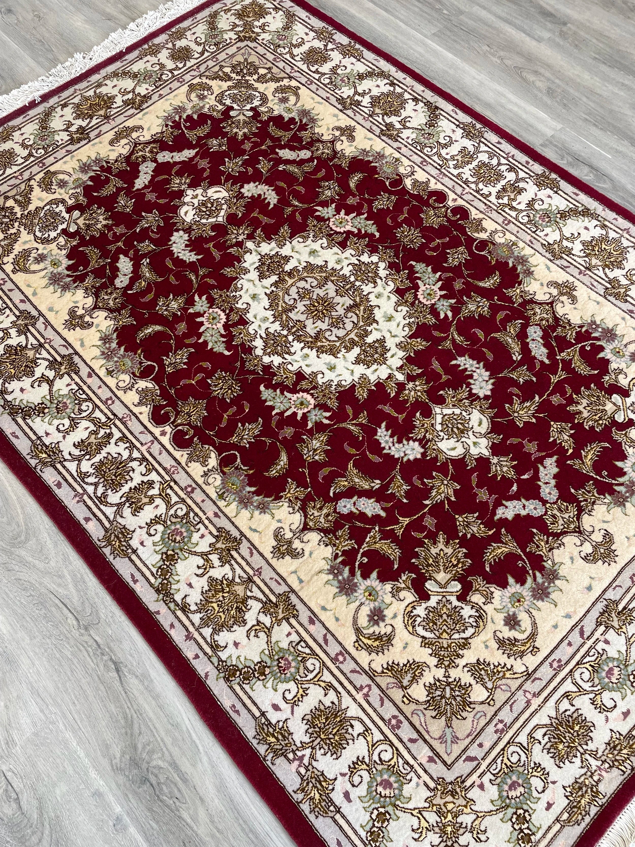 Tabriz Wool & Silk Rug (3'11" x 5'9")