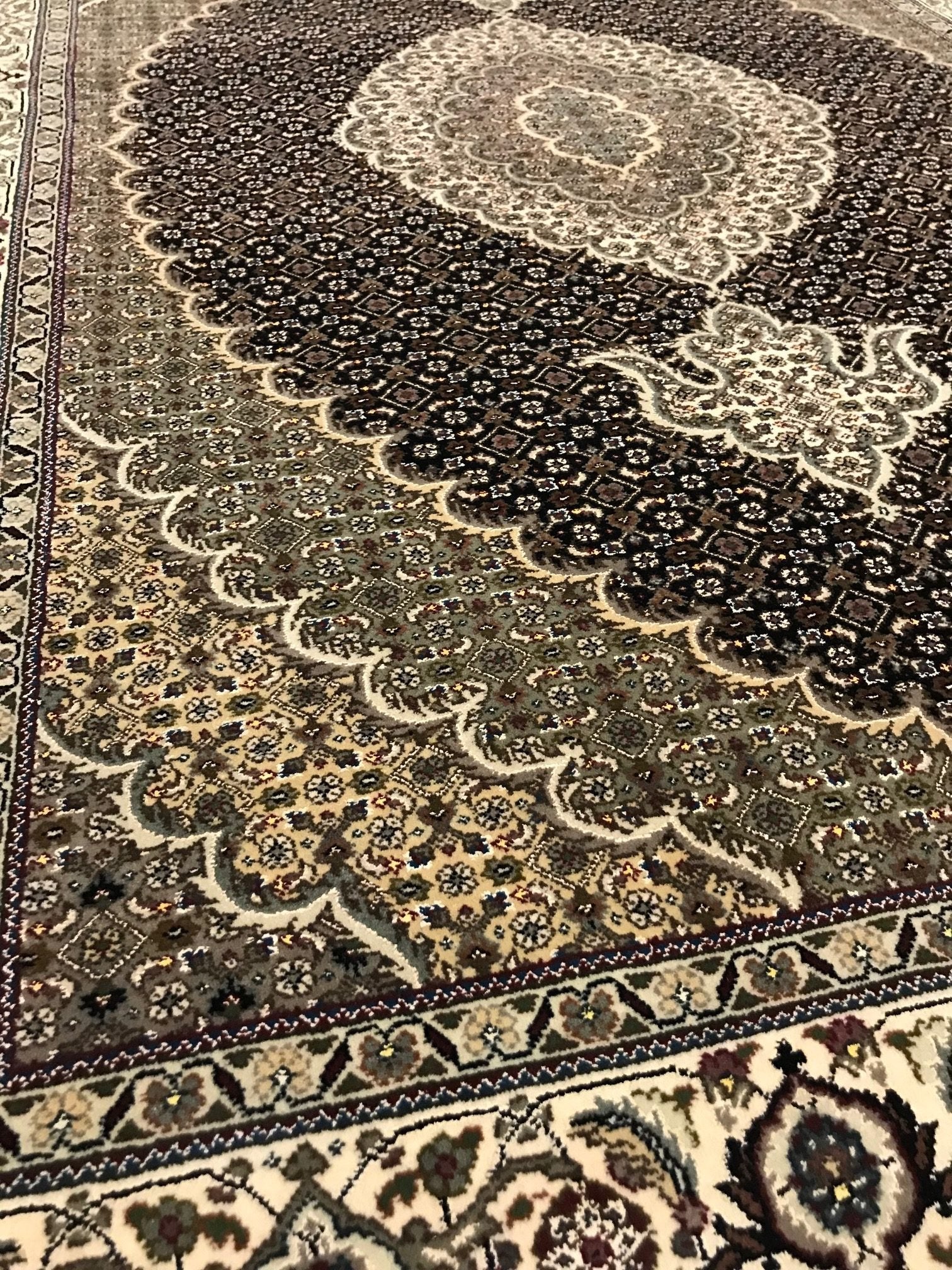 Indo Tabriz Wool & Silk Rug (4x6)