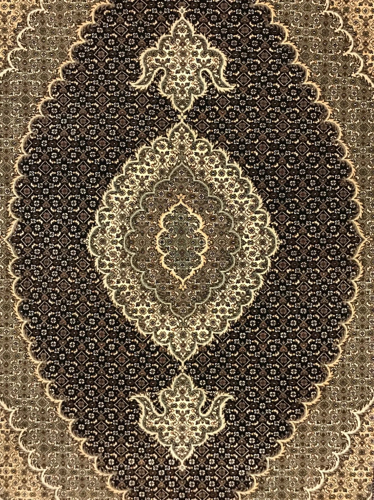 Indo Tabriz Wool & Silk Rug (4x6)