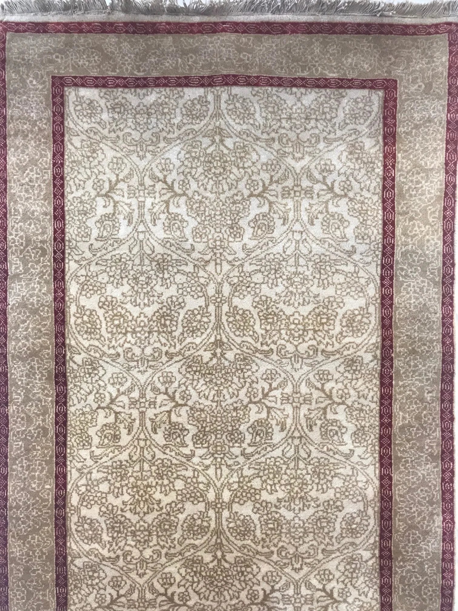 Indo Tabriz Wool Runner Rug (2'6" x 9'9")