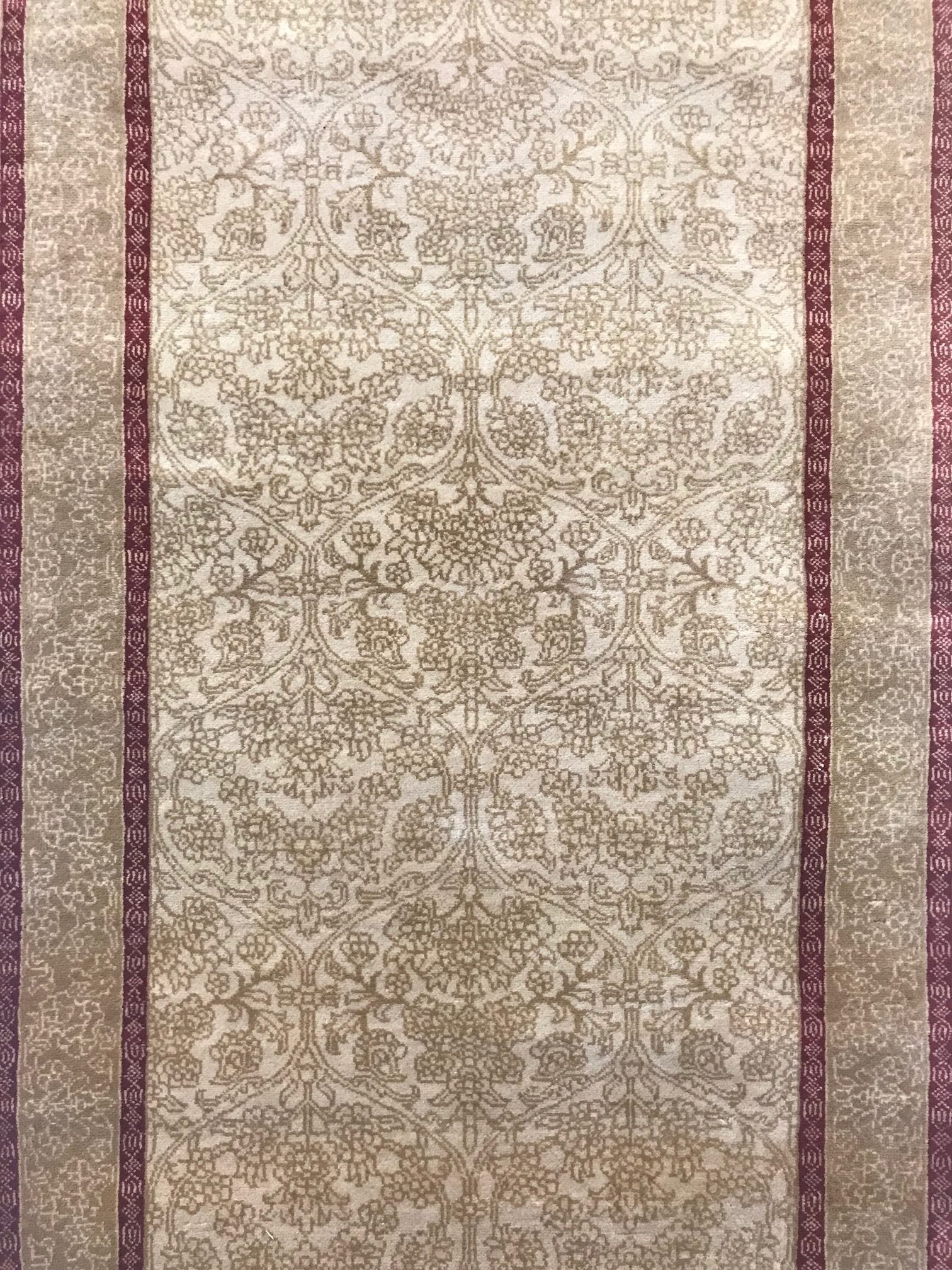 Indo Tabriz Wool Runner Rug (2'6" x 9'9")