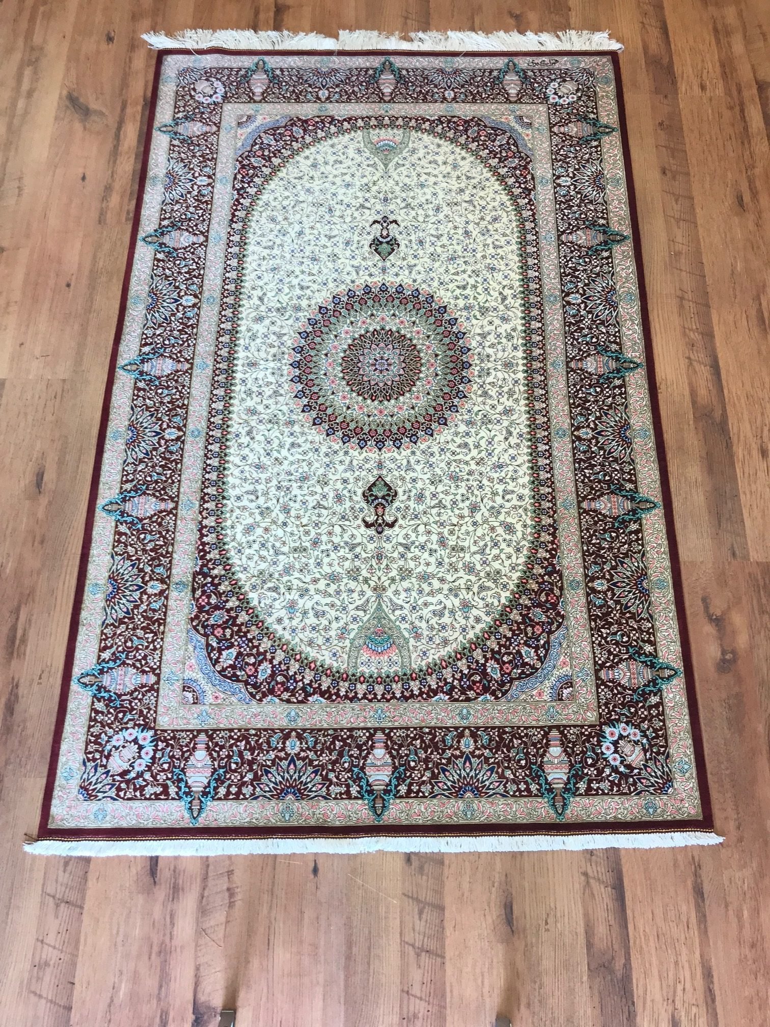 Qum 100% Silk Rug (4'2" x 6'9")