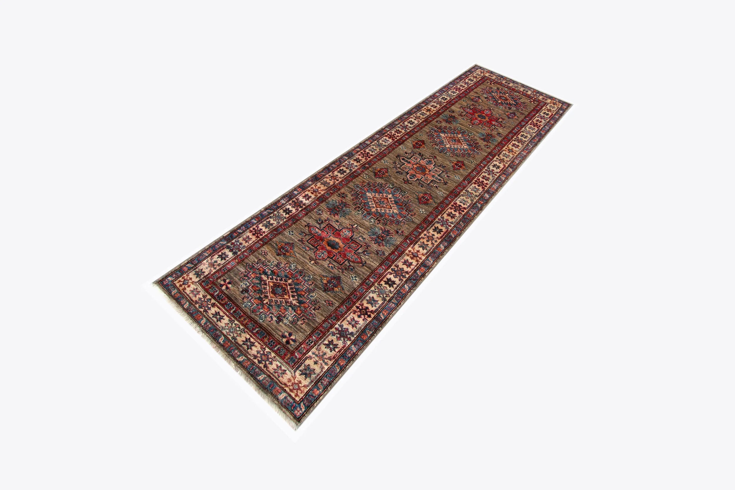Contemporary Tribal Wool Rug Runner (2'7" x 8'6")