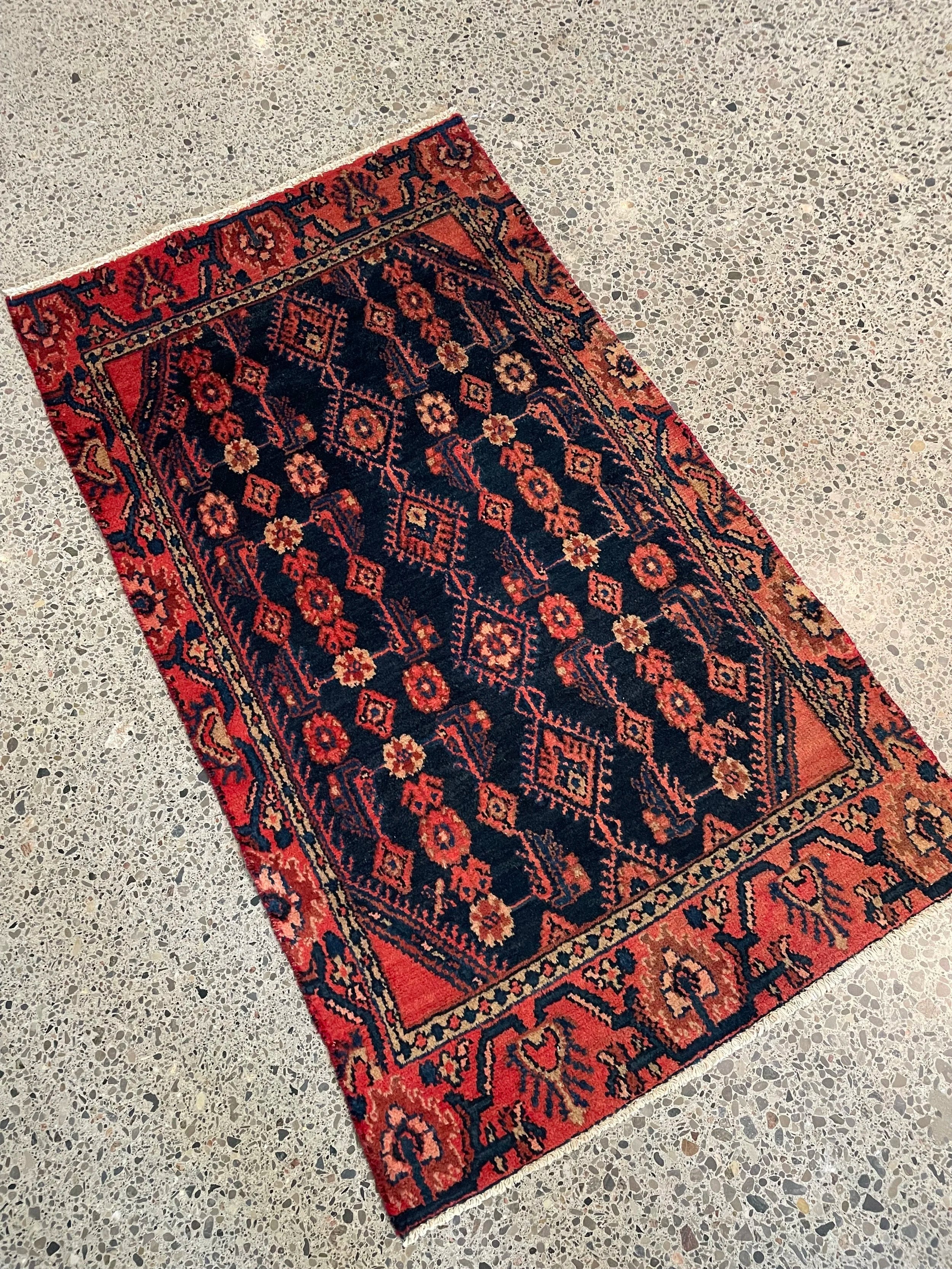 Vintage Hamedan Wool Rug (2'8" x 5'6")