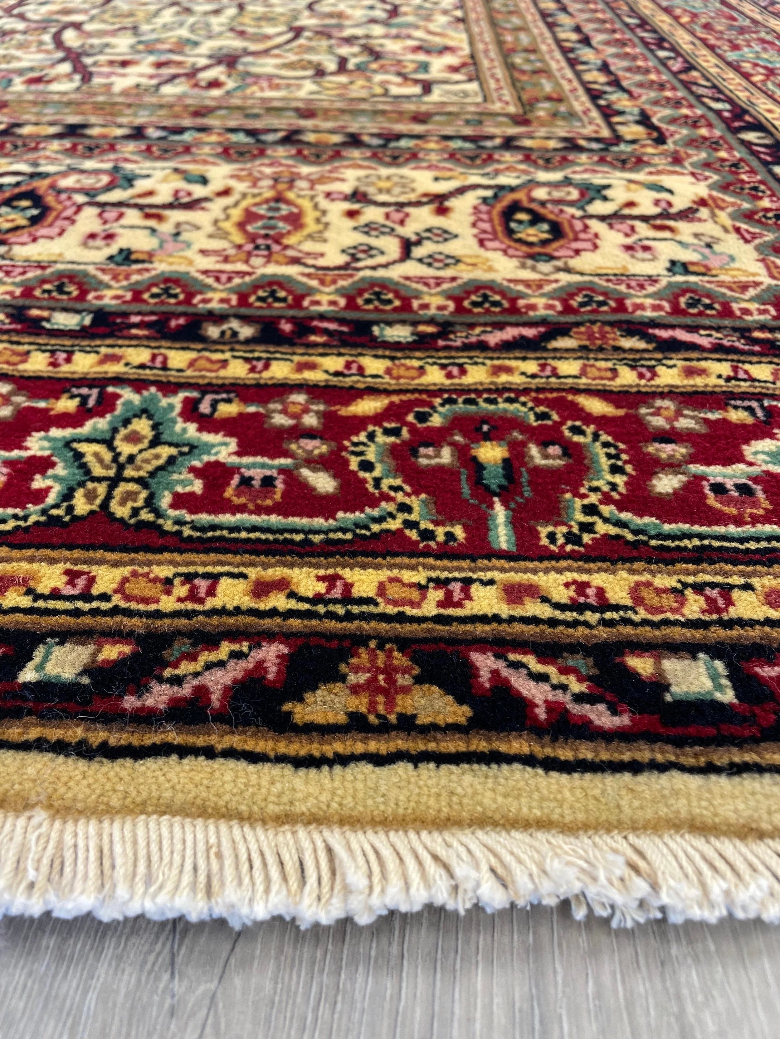 Indo Tabriz Wool Rug (4'0" x 5'11")