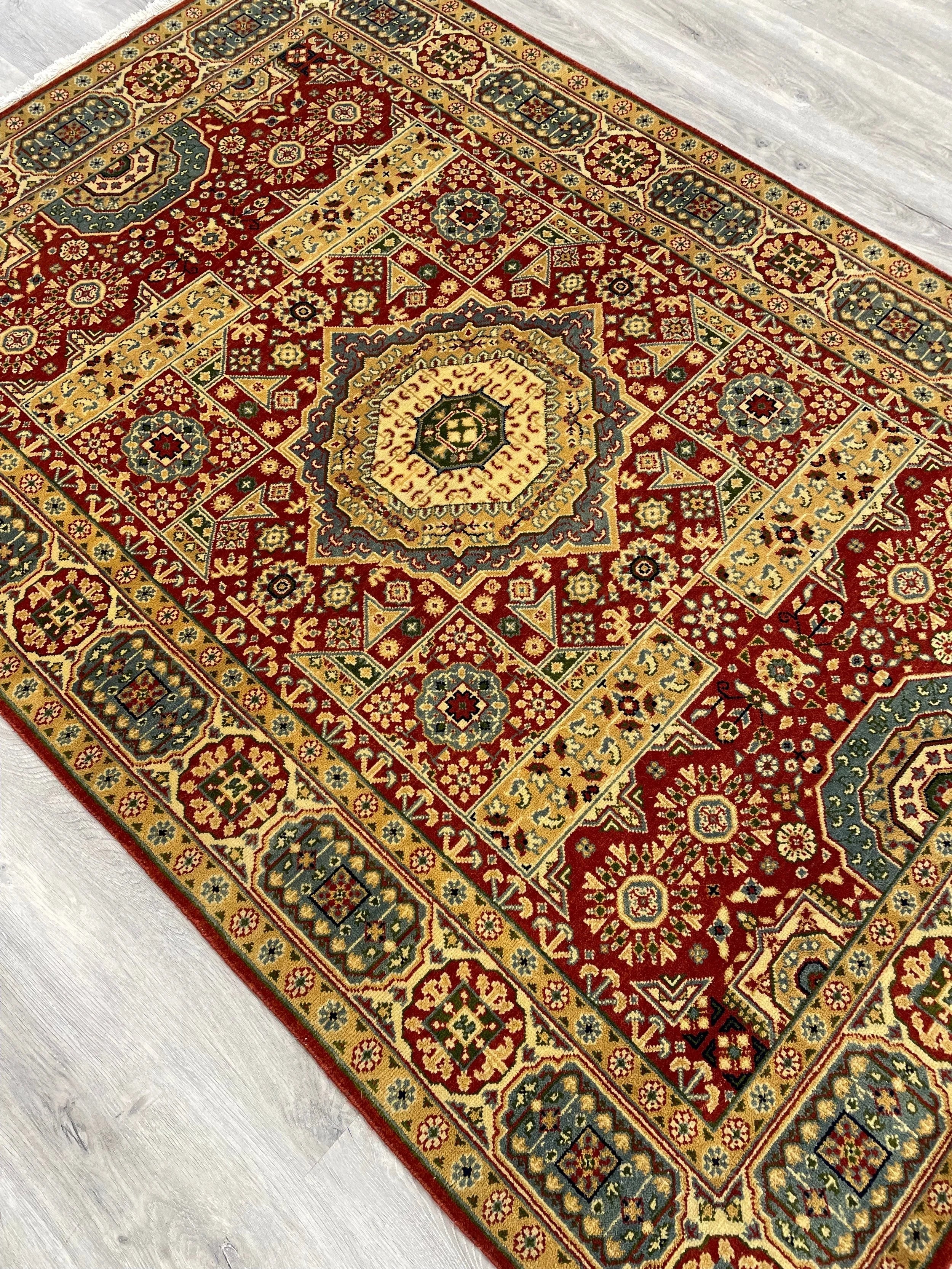 Indo Mamluk Wool Rug (4'0" x 5'11")