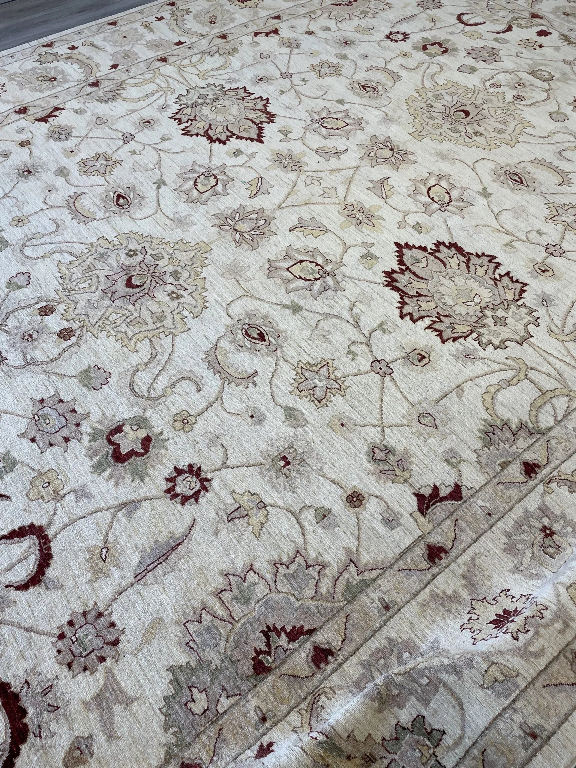 Cream Chobi Wool Rug (12'0" x 15'8")