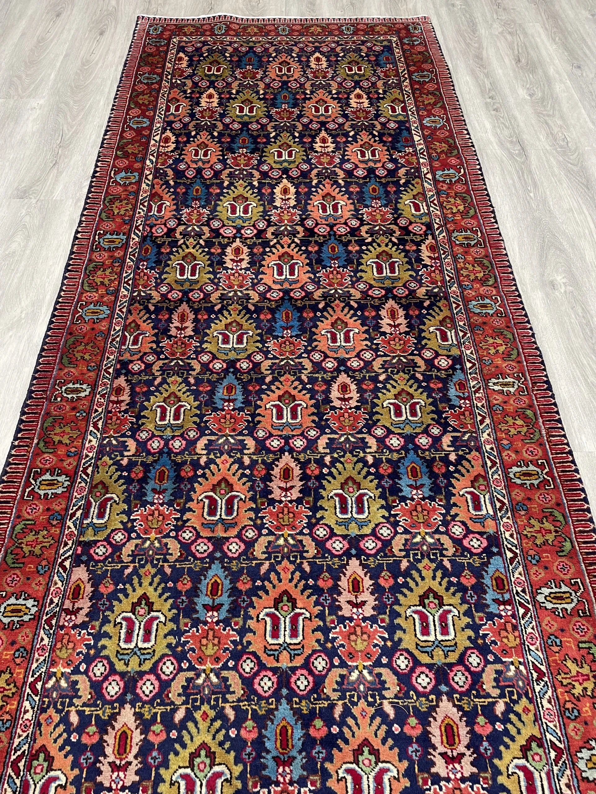 Vintage Tabriz Runner Rug (3'6" x 12'10")