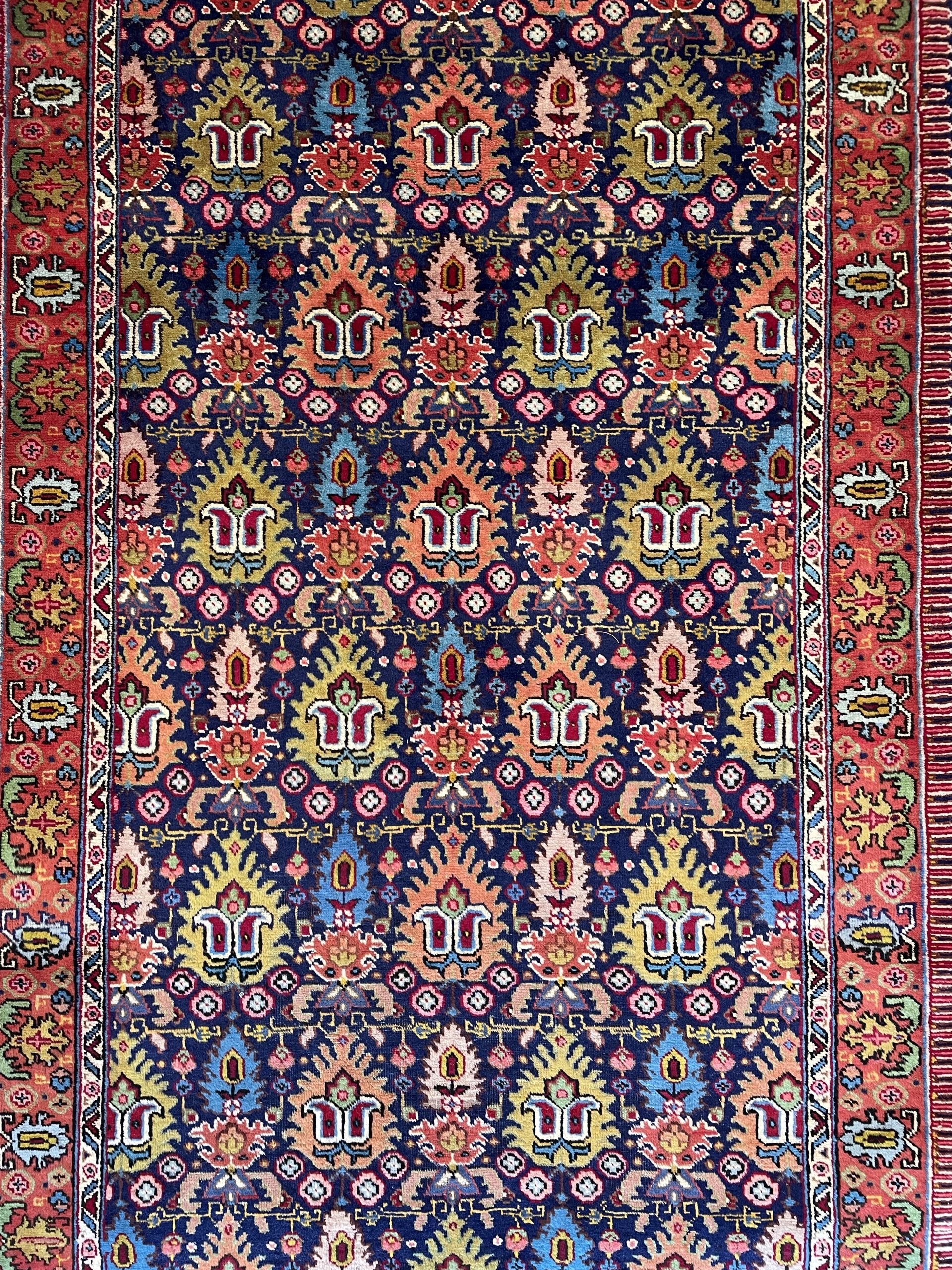 Vintage Tabriz Runner Rug (3'6" x 12'10")