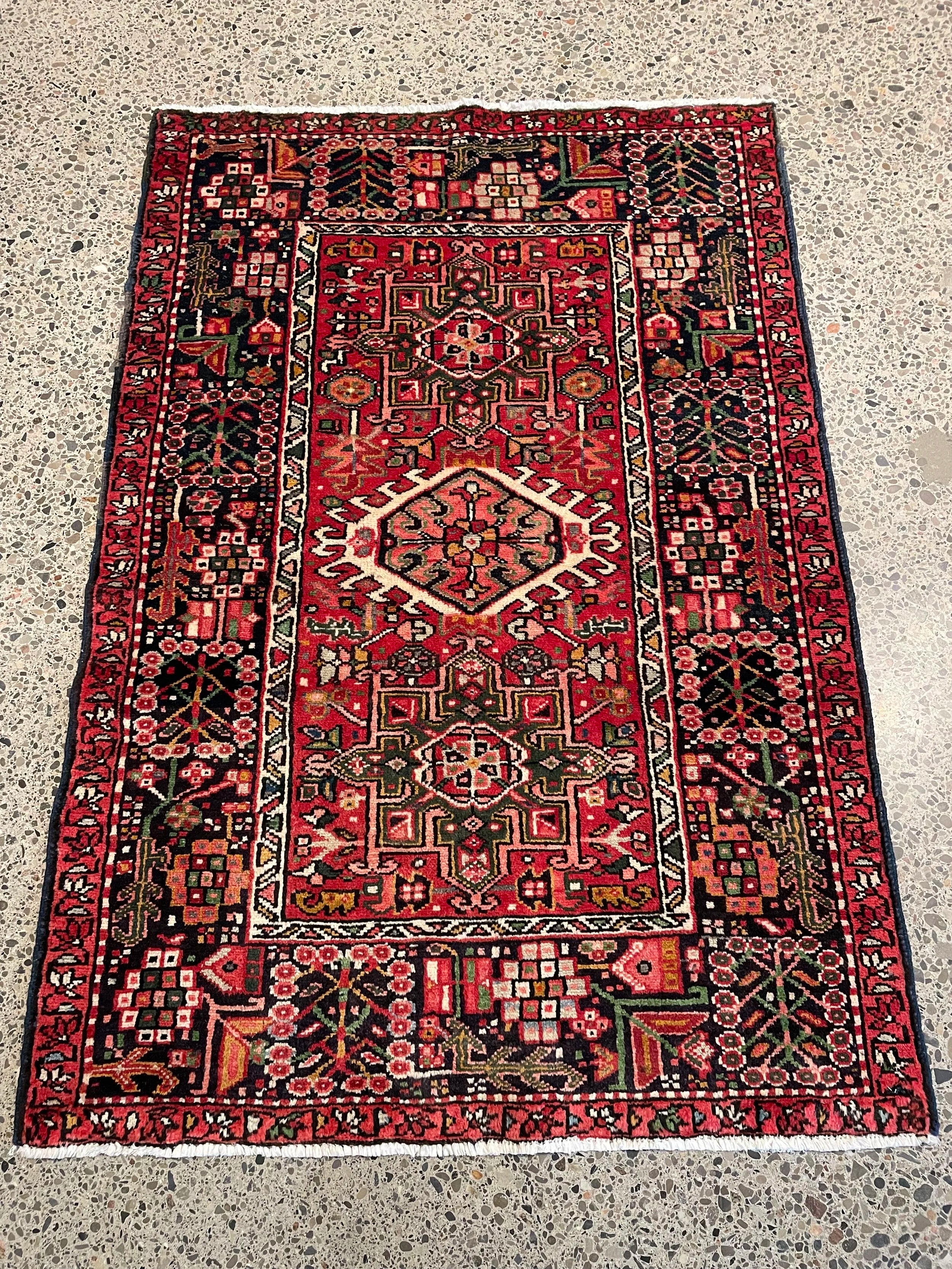 Karajeh Vintage Wool Rug (3'3" x 4'9")