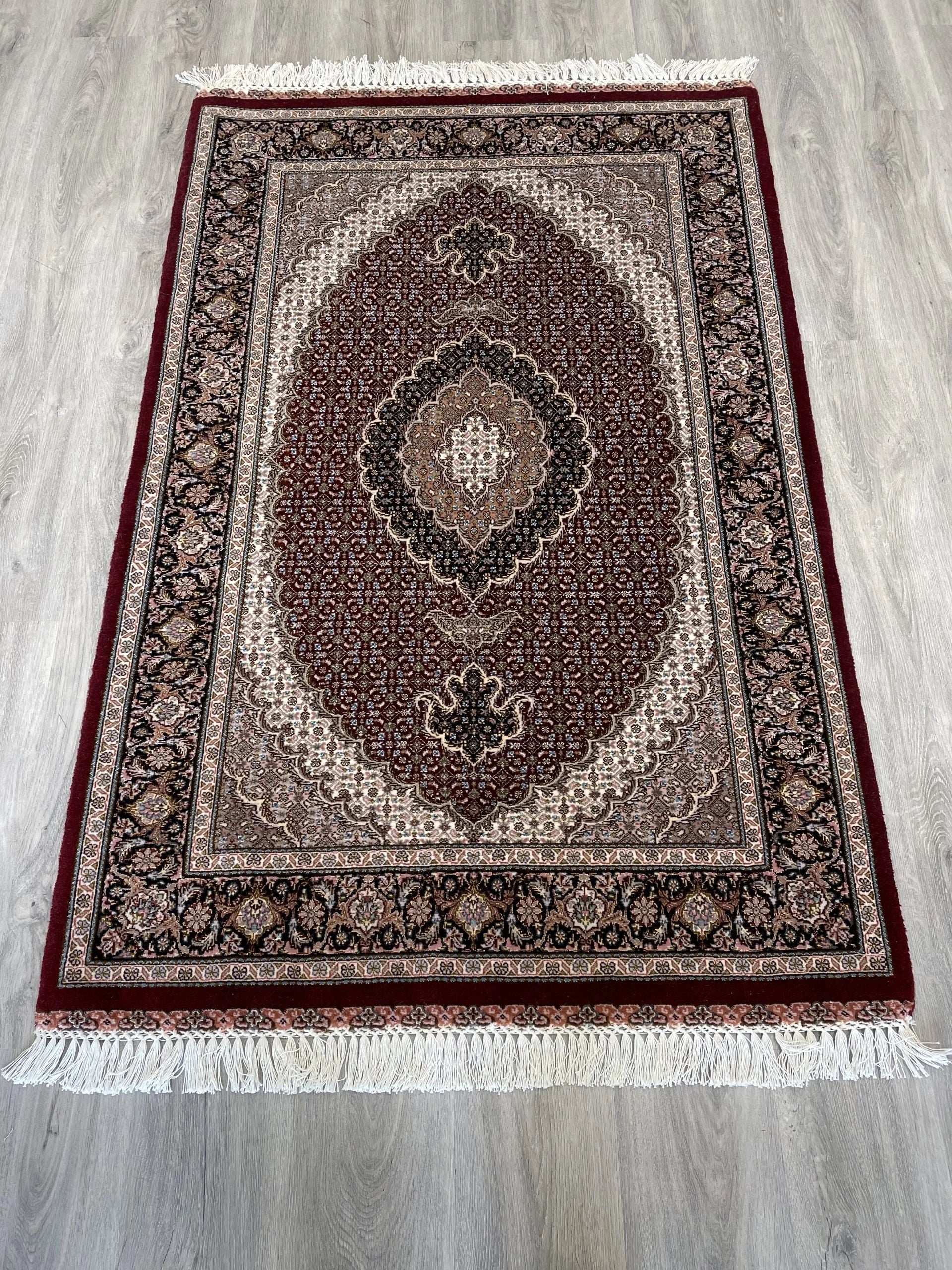 Tabriz Wool & Silk Rug (3'4" x 5'1")