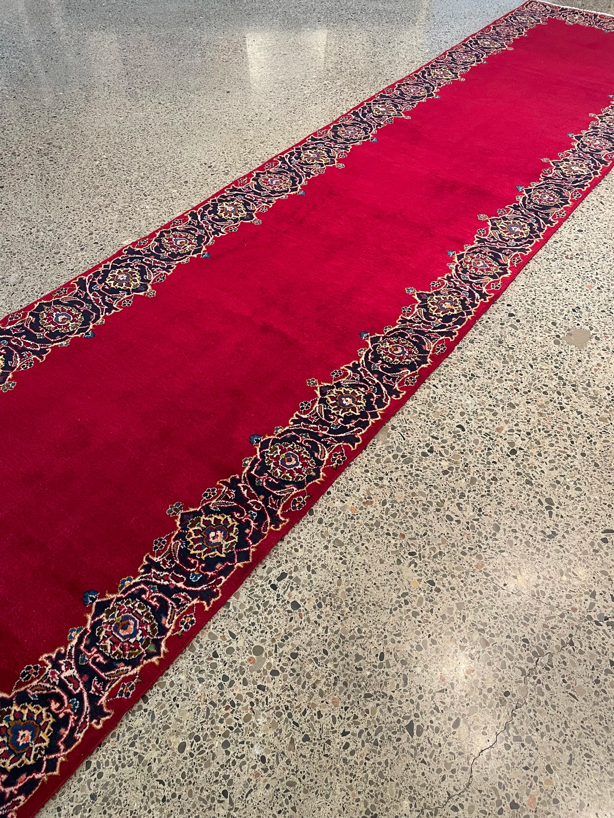 Kashan Wool Rug Runner (3'5" x 16'0)