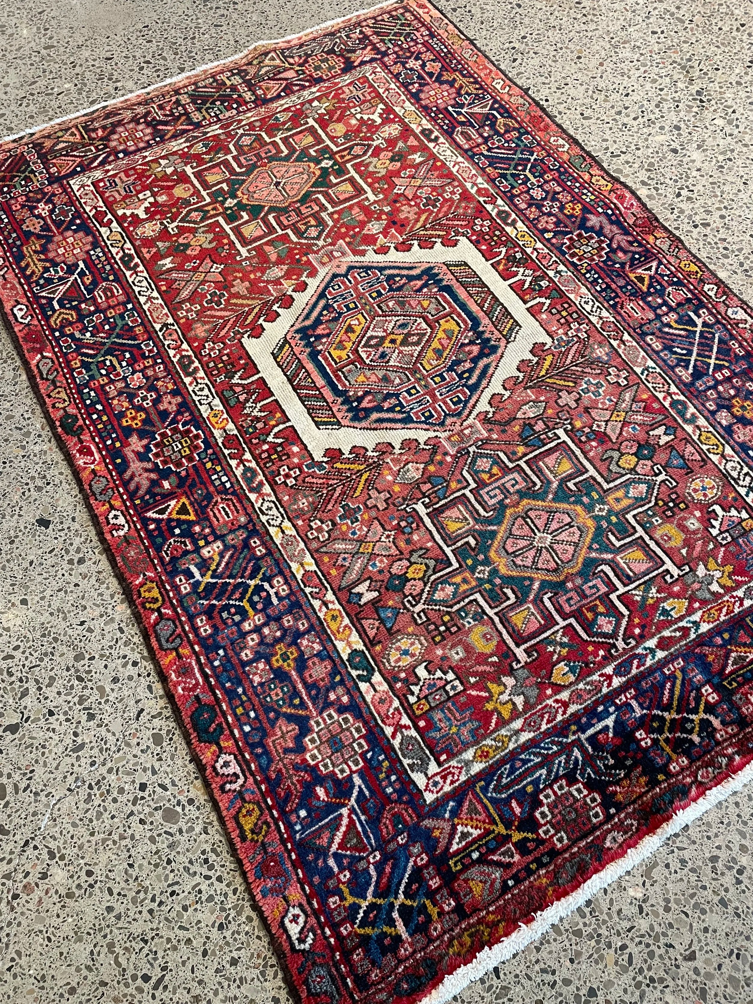 Karajeh Vintage Wool Rug (3'8" x 5'5")