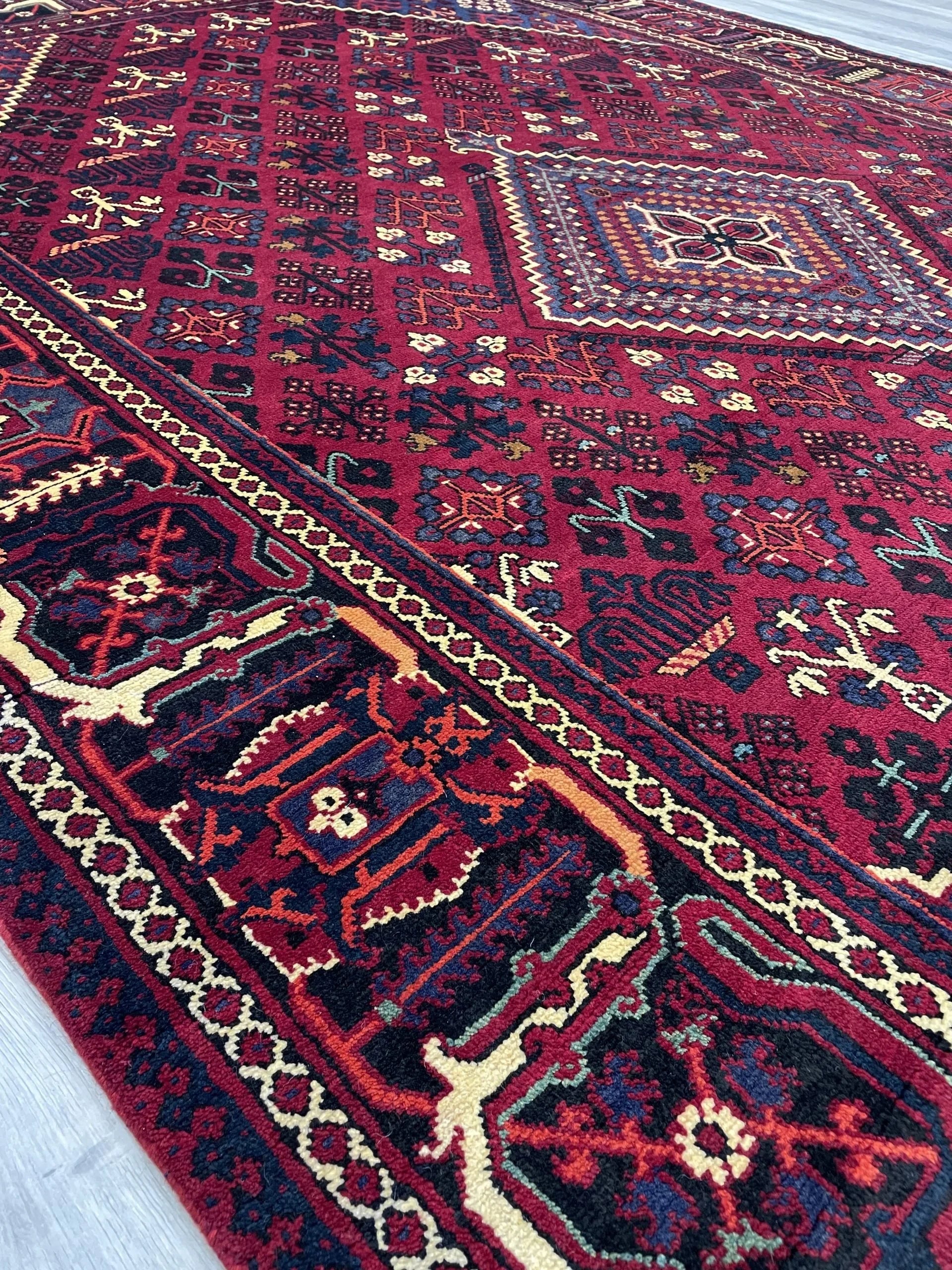 Joshaghan Deep Red Wool Rug (7'0" x 10'4")