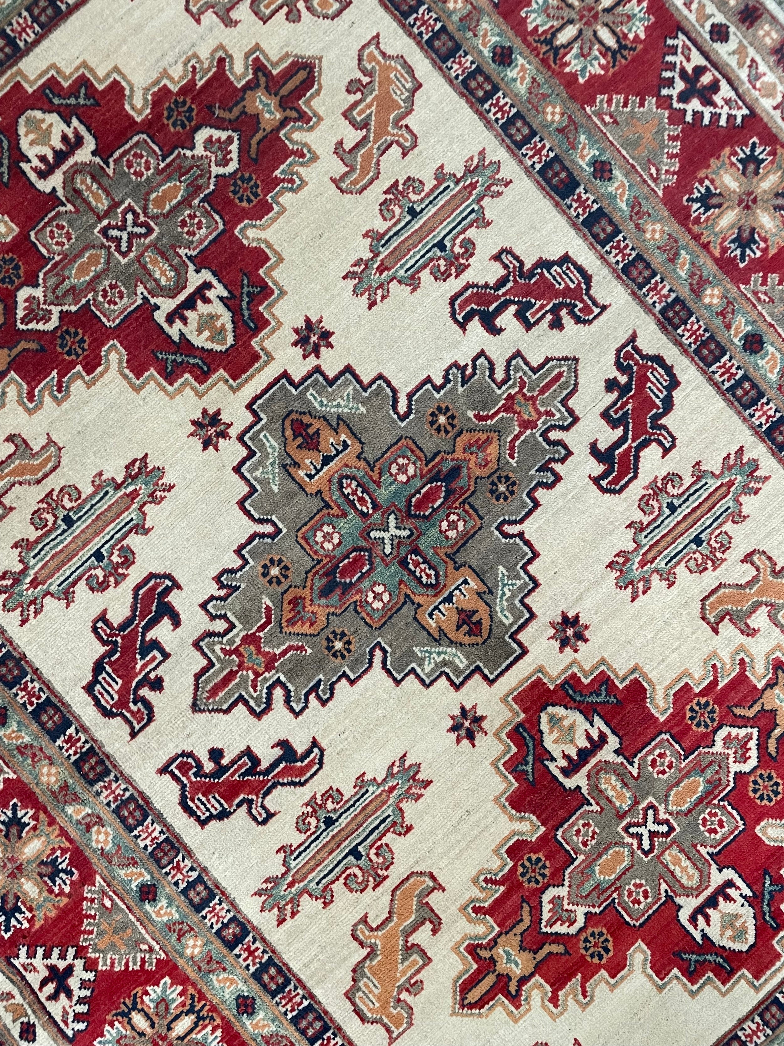 Kazak Wool Rug (4'10" x 6'9")