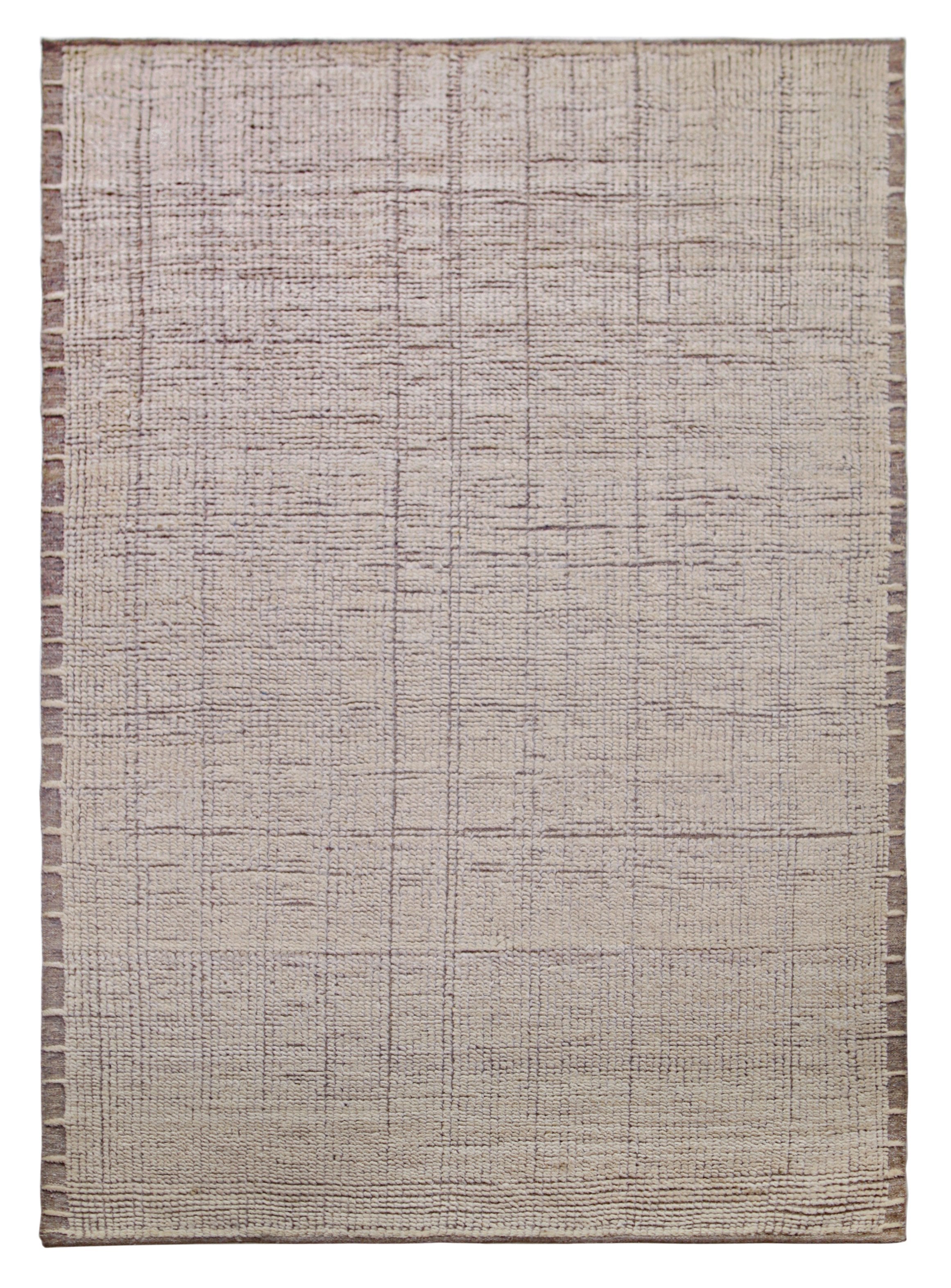 Nomad Collection Neutral Wool Rug (5x8)