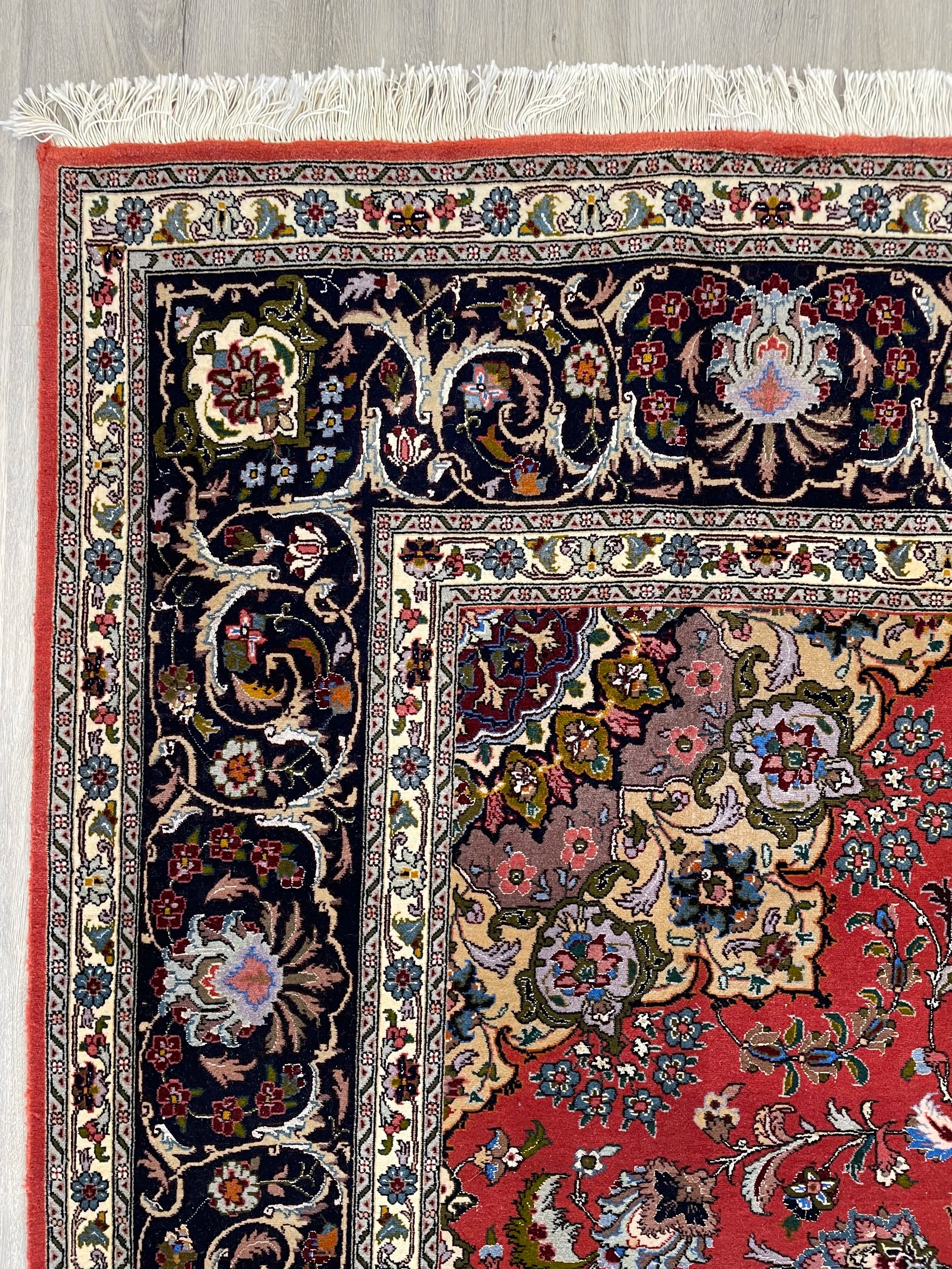 Tabriz Wool & Silk Rug (6'6" x 9'11")