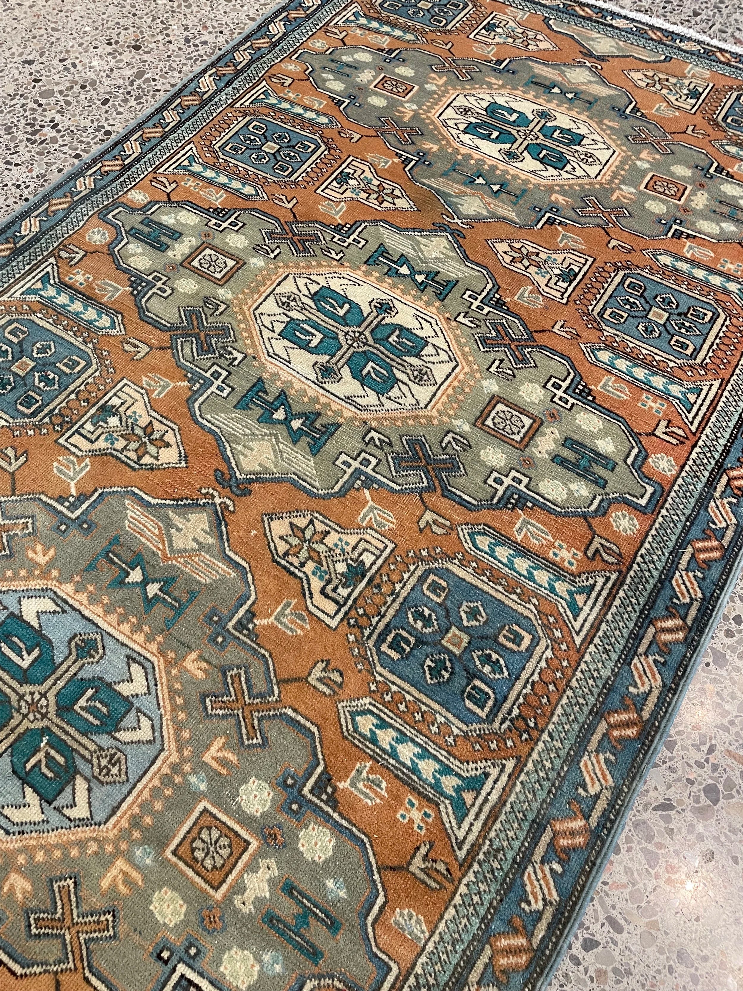 Kazak Vintage Wool Rug (3'3" x 5'10")