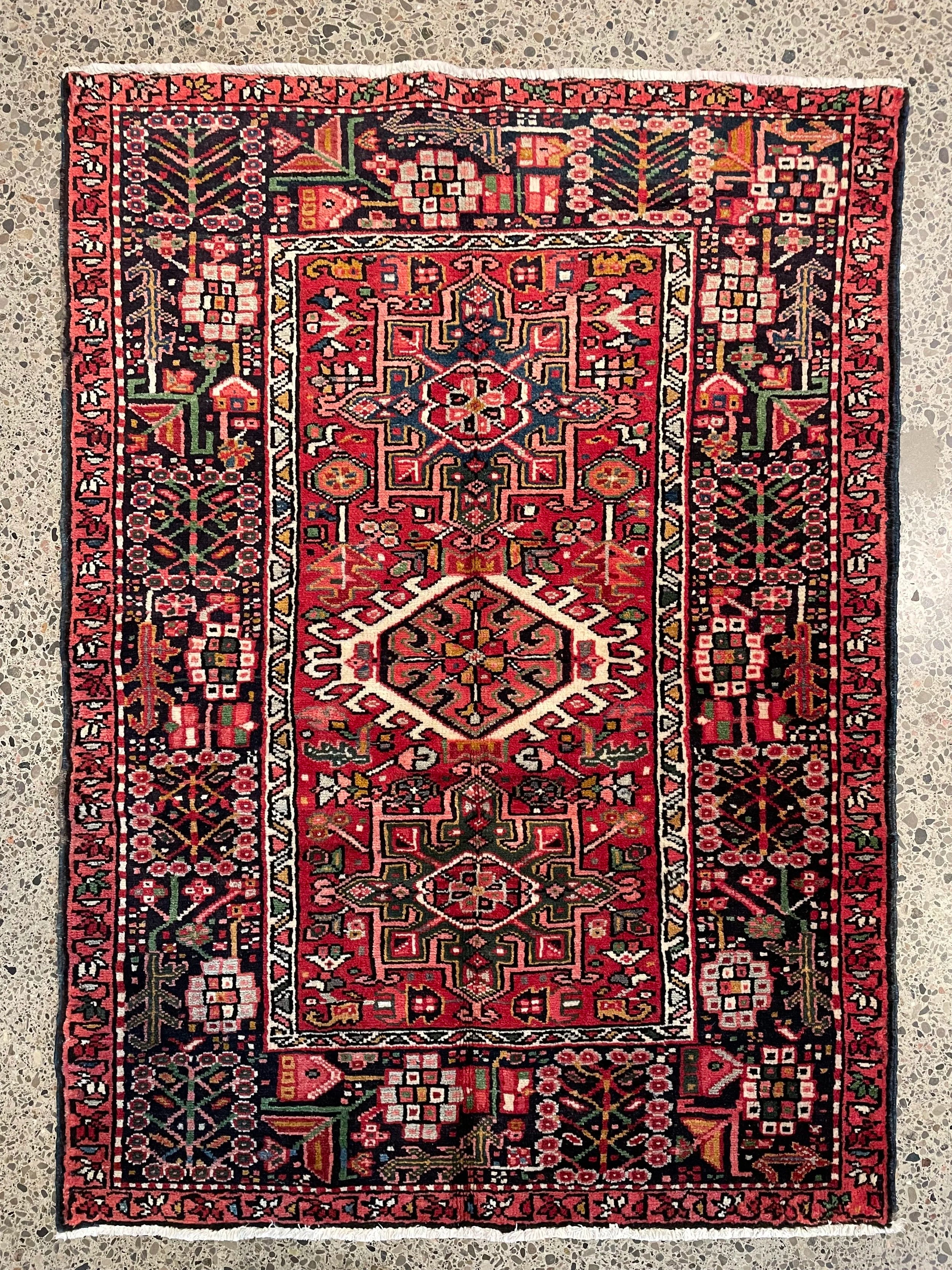 Karajeh Vintage Wool Rug (3'5" x 4'8")