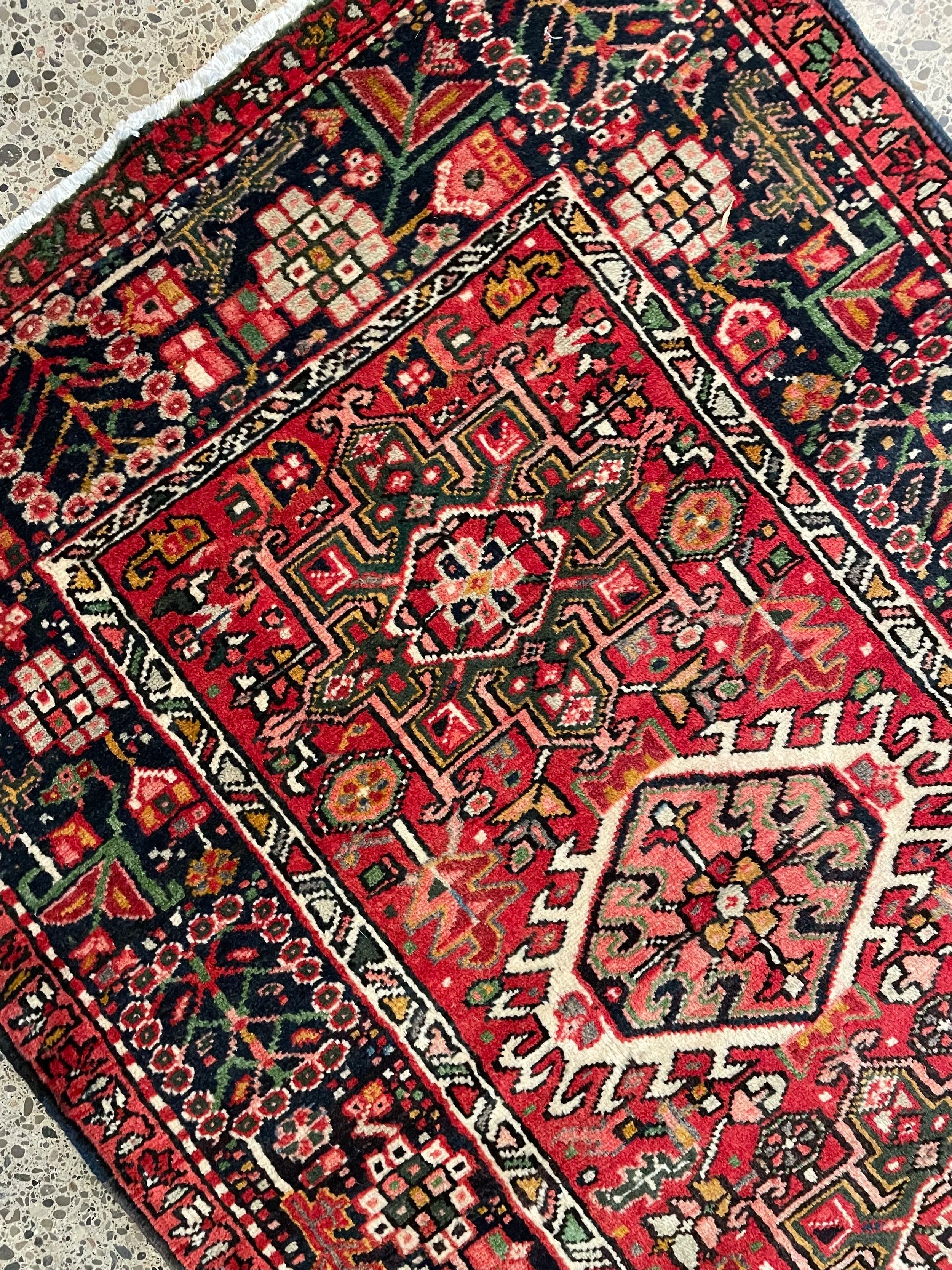 Karajeh Vintage Wool Rug (3'3" x 4'9")