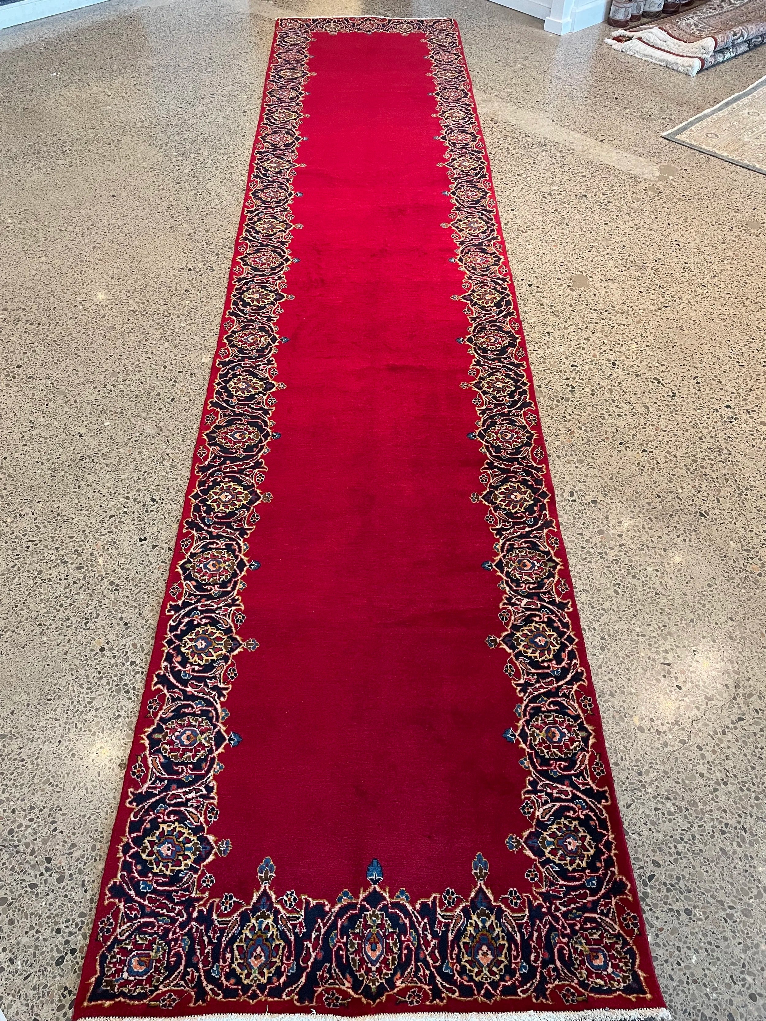 Kashan Wool Rug Runner (3'5" x 16'0)