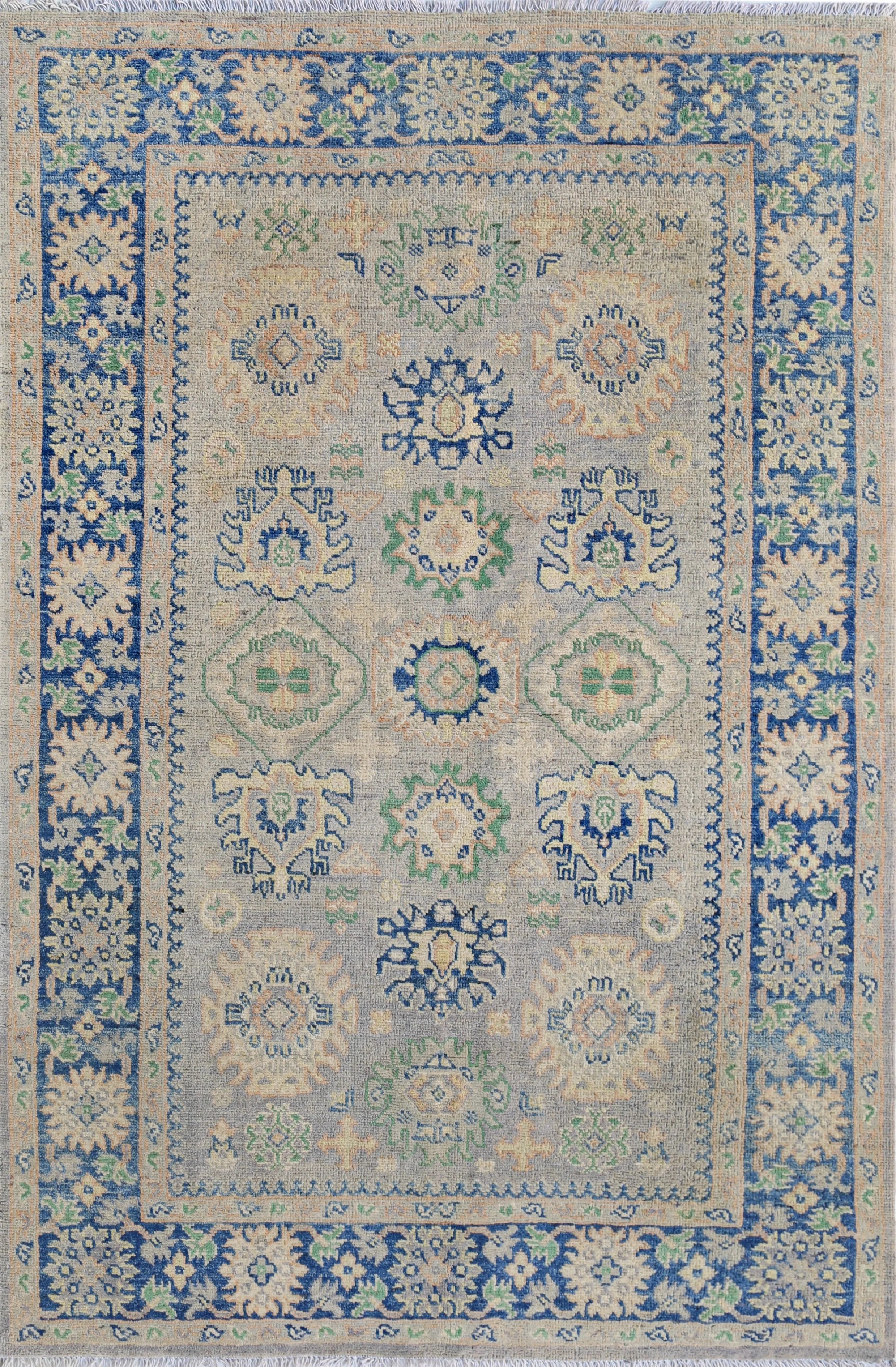 Kazak Wool Rug (4'1" x 6'2")