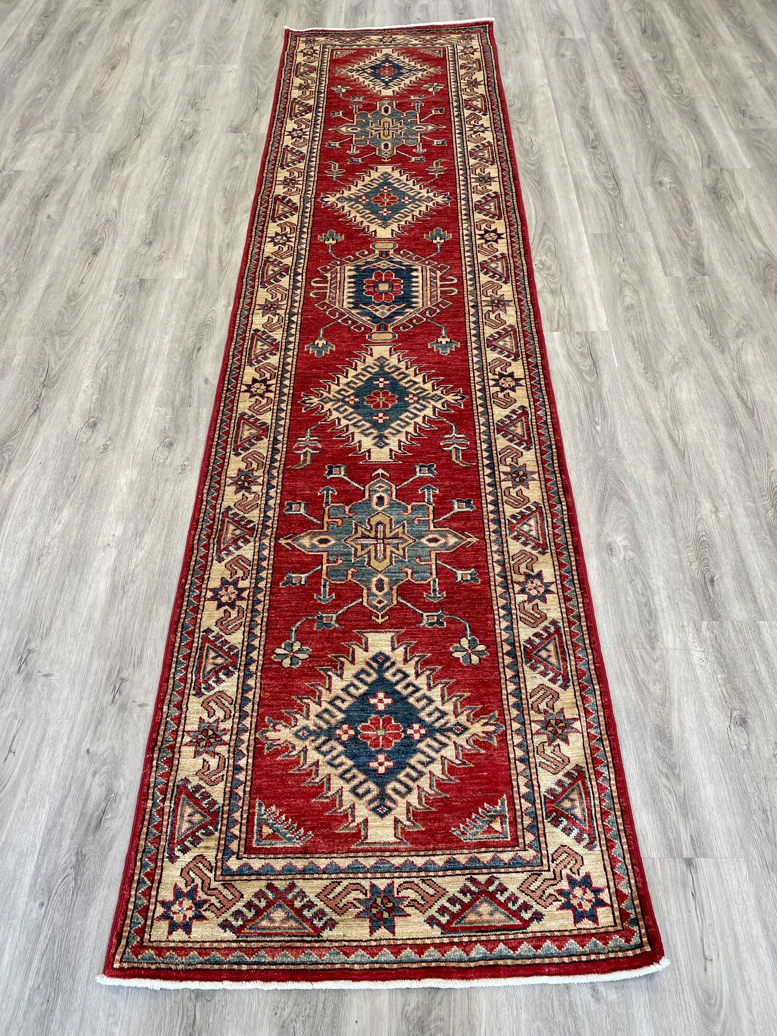 Contemporary Tribal Wool Runner Rug (2'6" x 10'2")