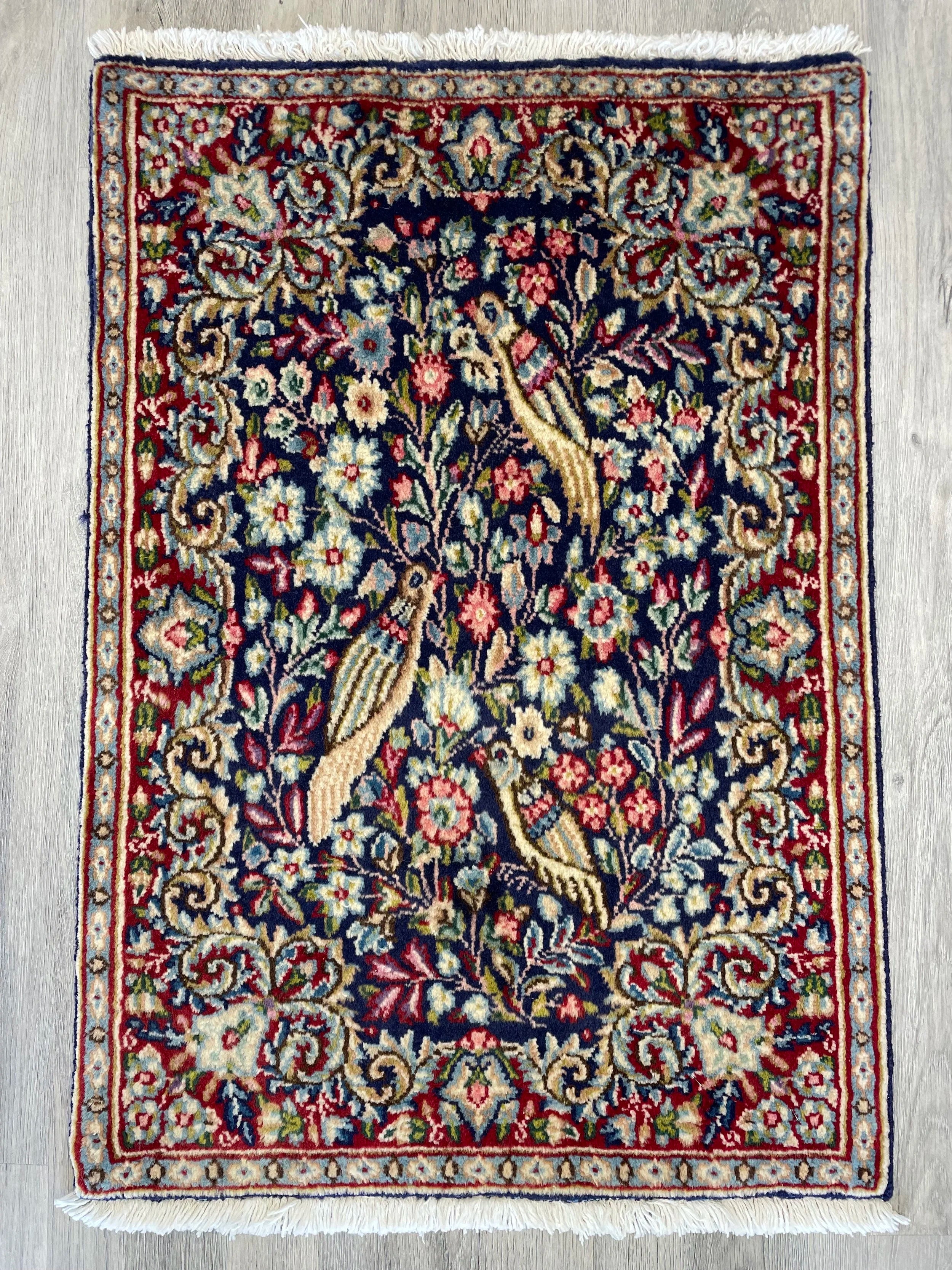 Wool Kerman Rug (1'9" x 2'6")