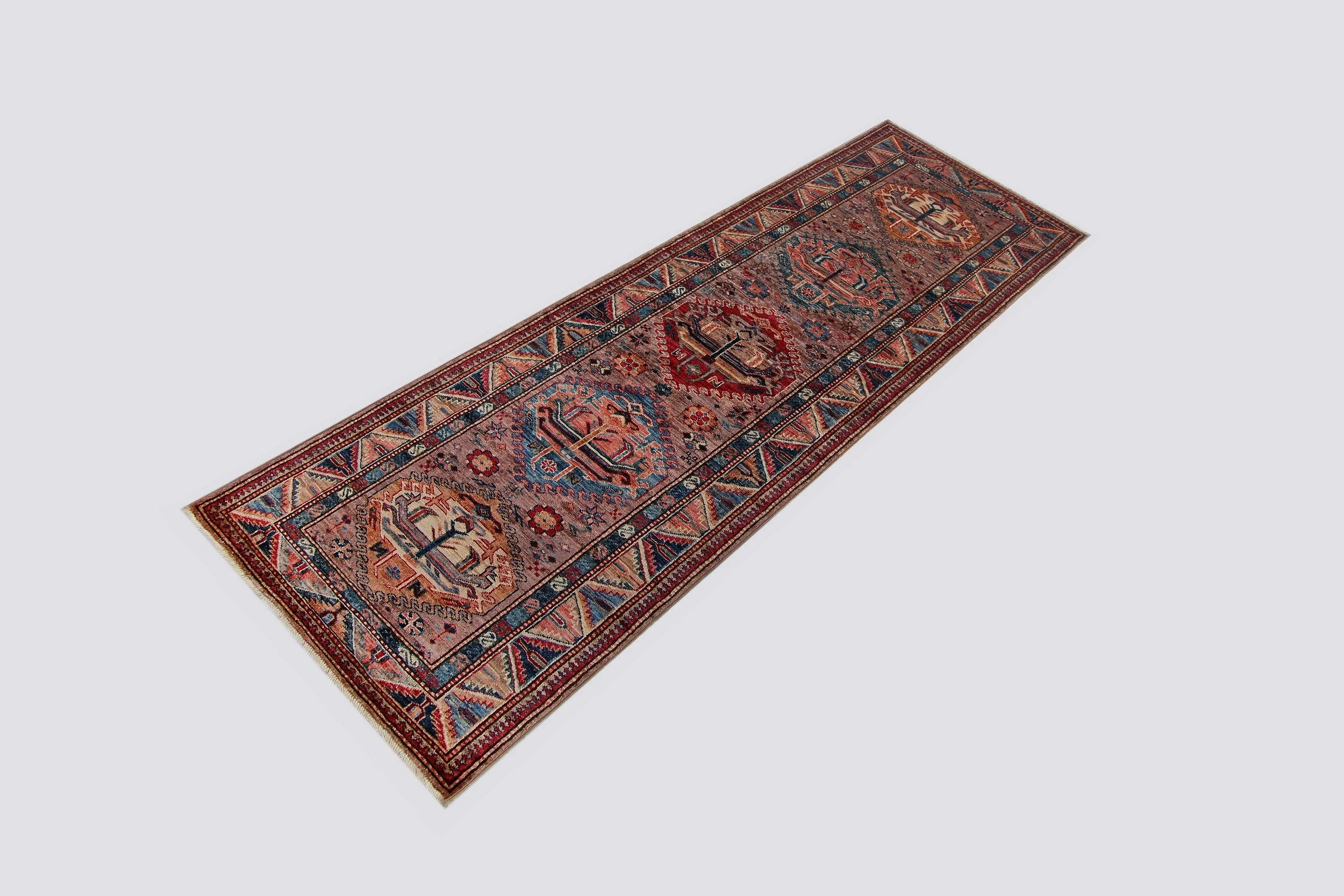 Contemporary Tribal Wool Rug Runner (2'7" x 8'3" )