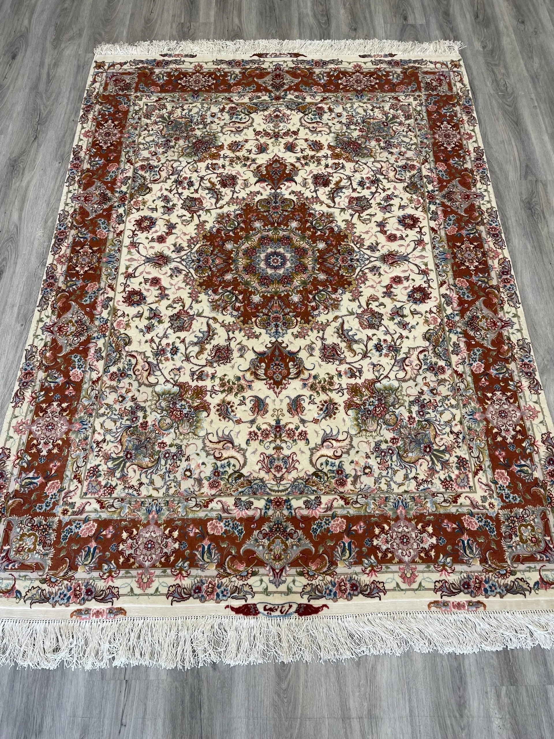Tabriz Wool & Silk Rug (4'11" x 6'8")