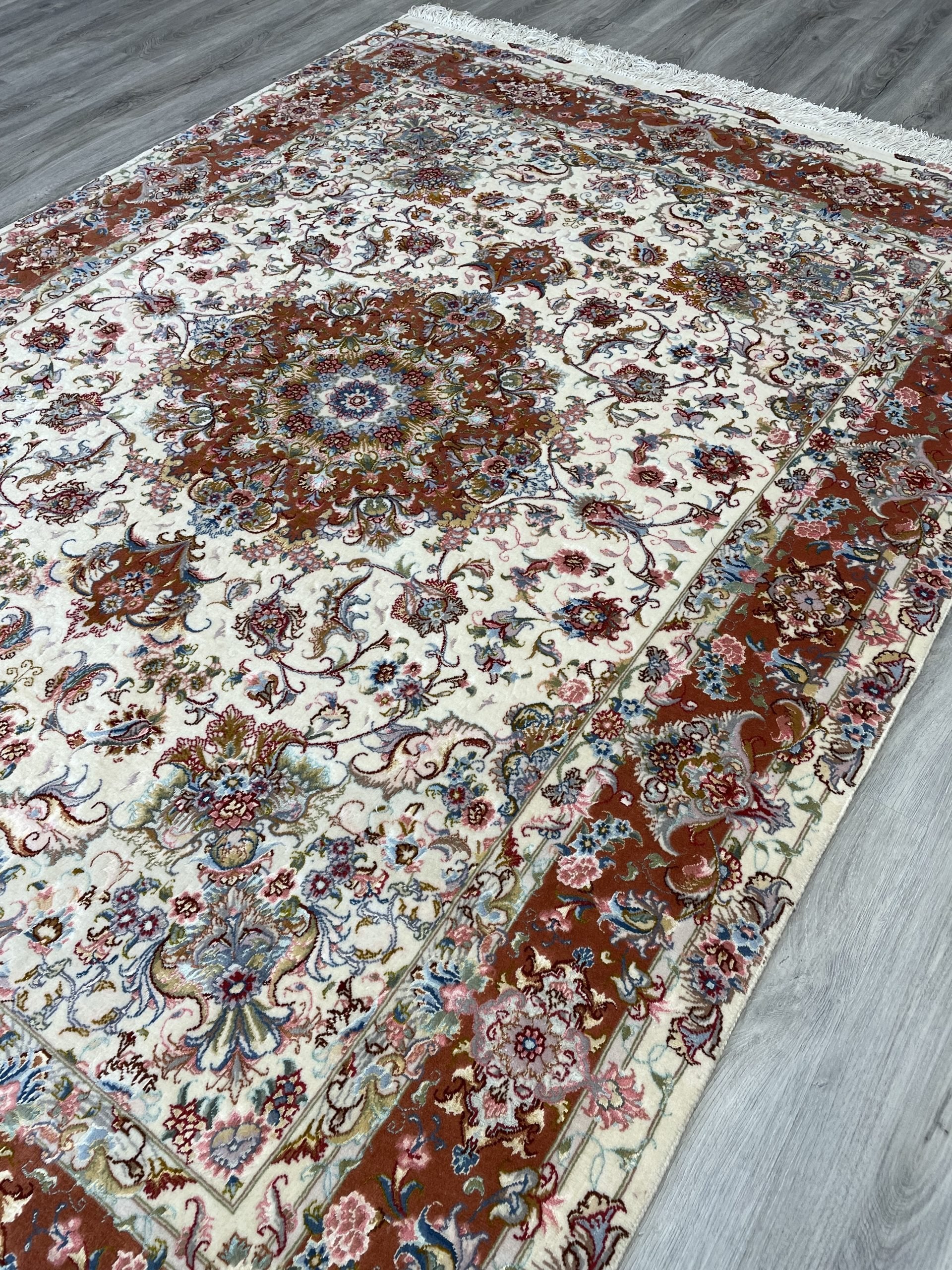Tabriz Wool & Silk Rug (4'11" x 6'8")