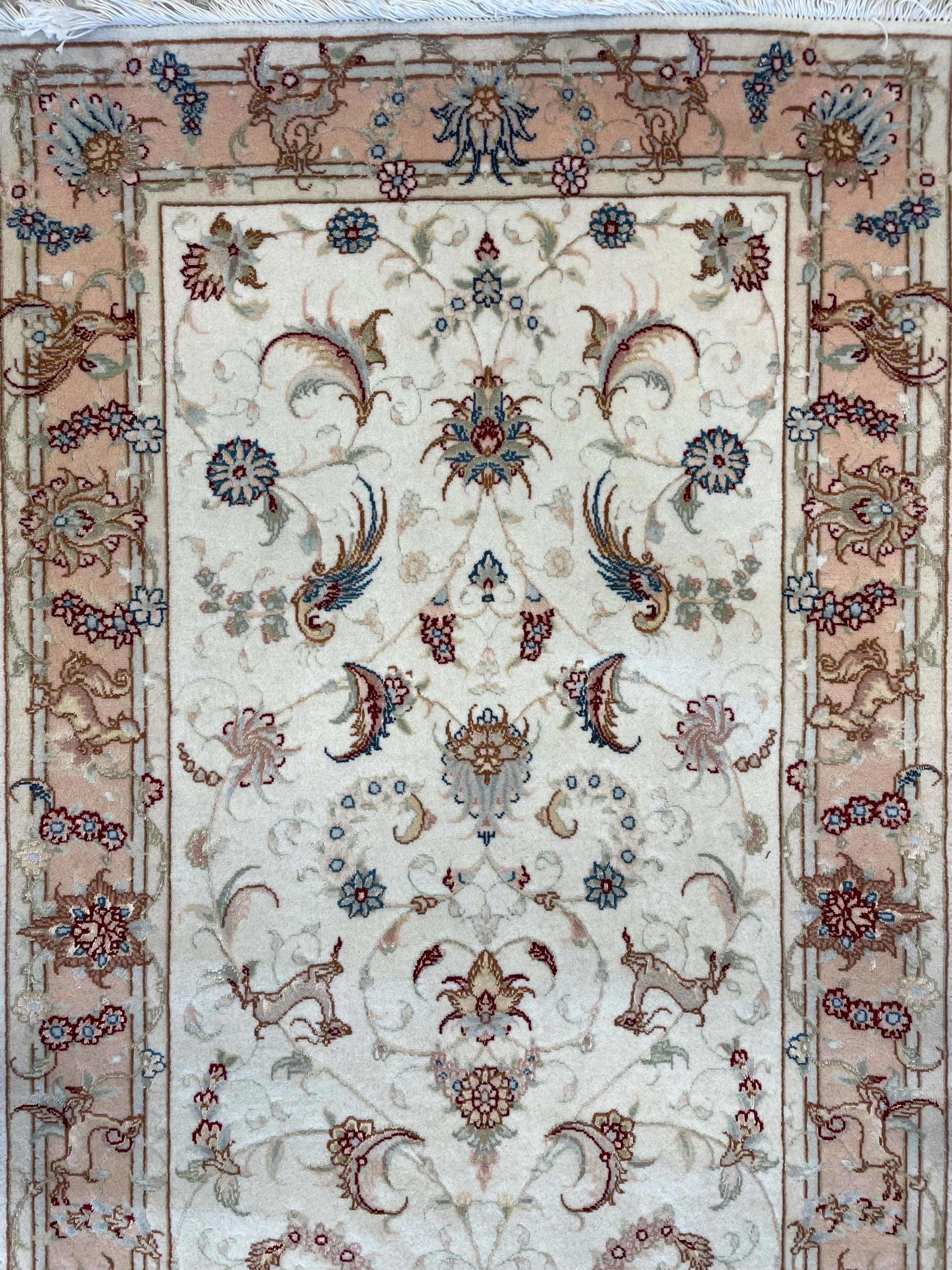 Tabriz Wool and Silk Rug (2'6" x 10'0")
