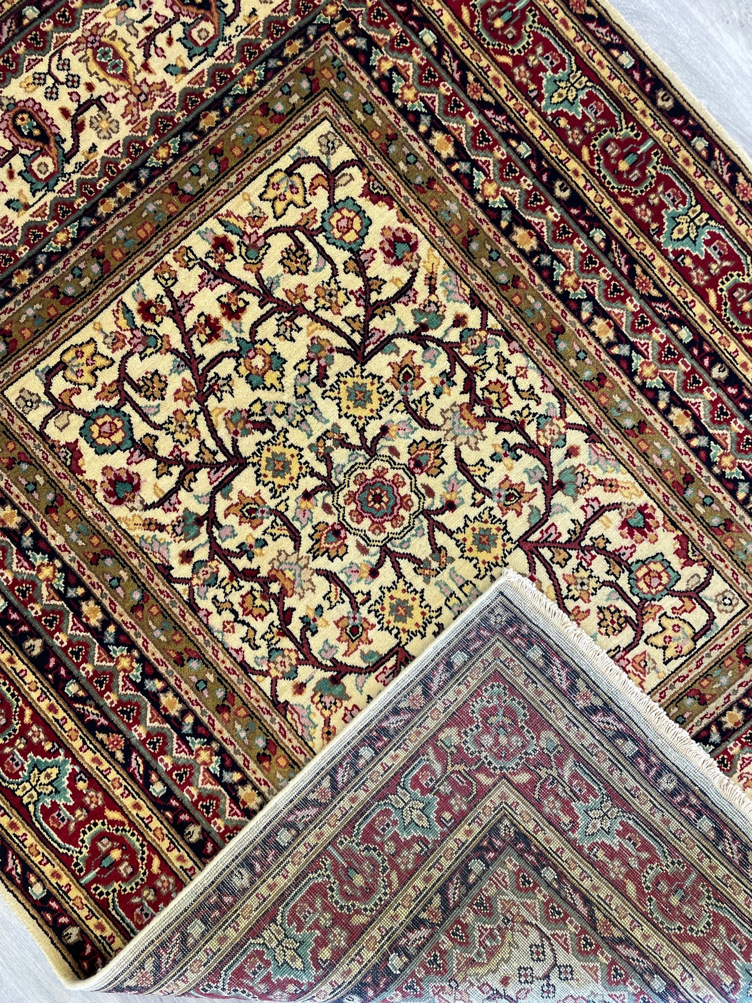 Indo Tabriz Wool Rug (4'0" x 5'11")