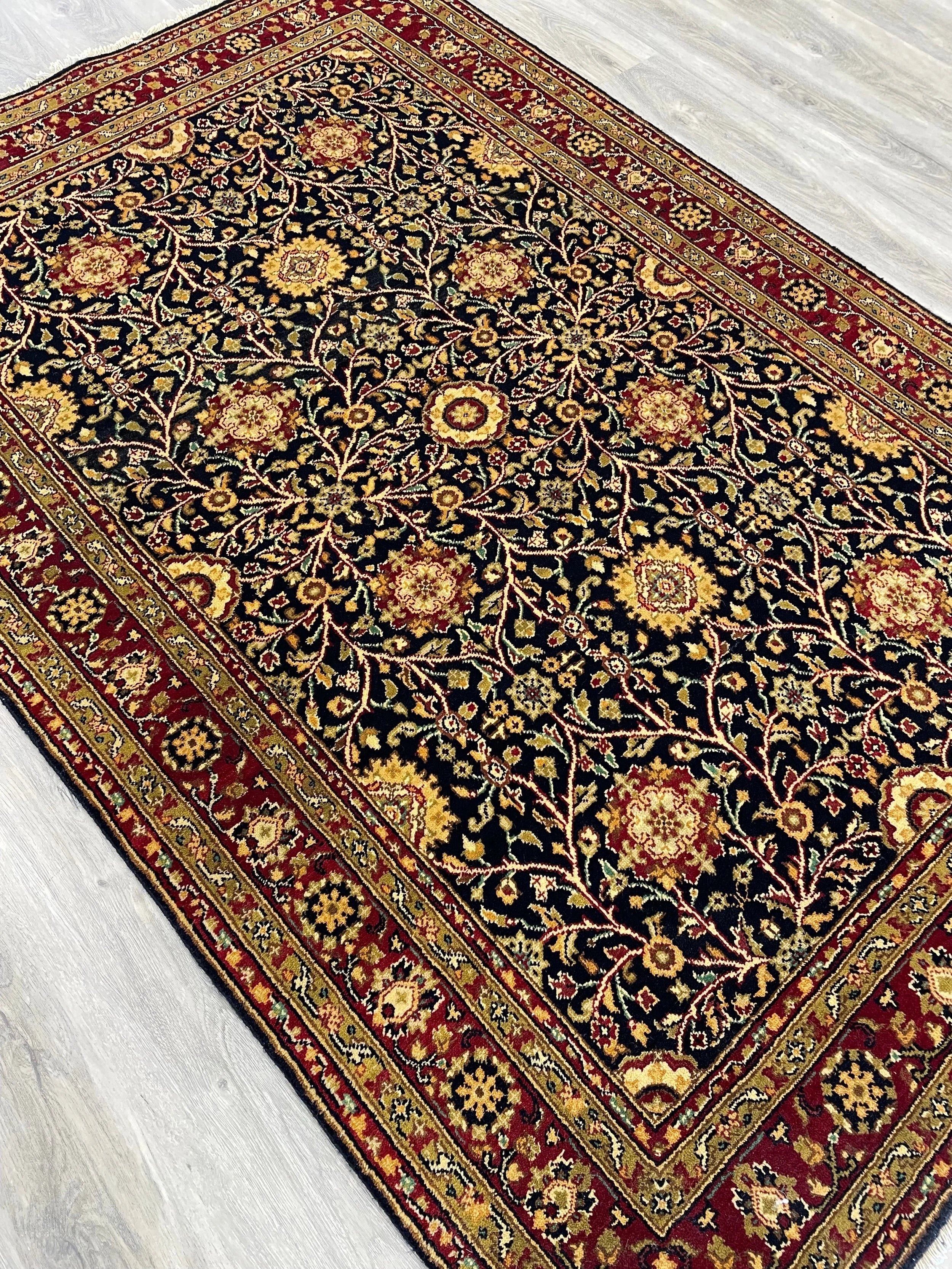 Indo Tabriz Wool Rug (4'0" x 6'0")