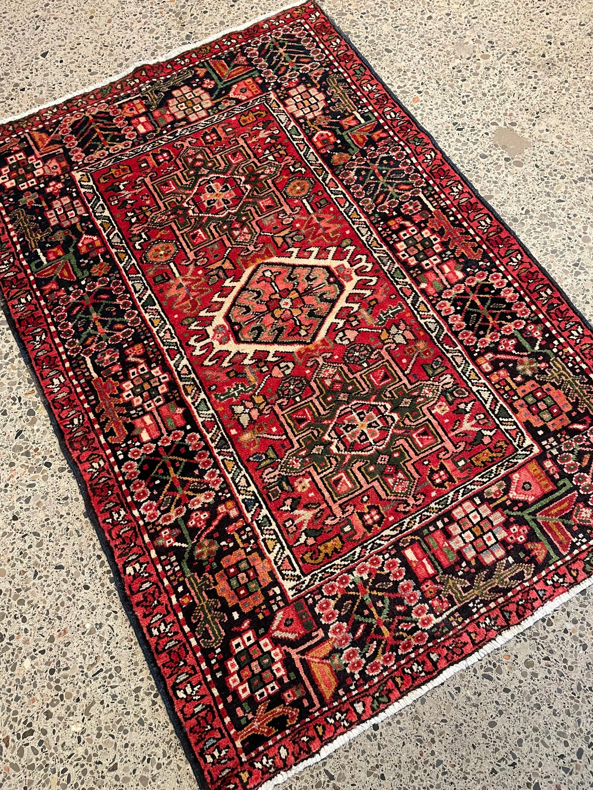 Karajeh Vintage Wool Rug (3'3" x 4'9")