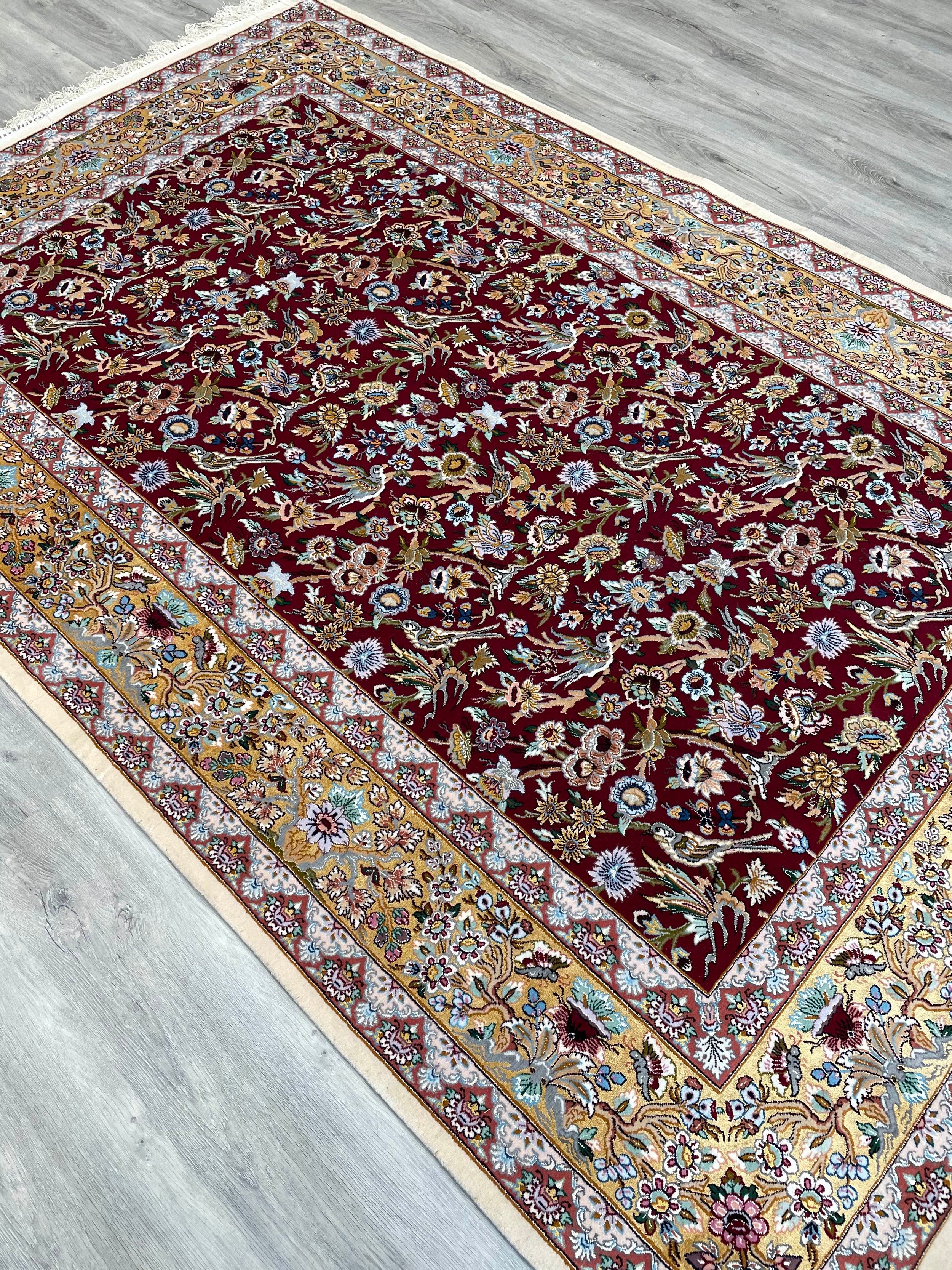 Isfahan Wool & Silk Rug (4'10" x 7'5")
