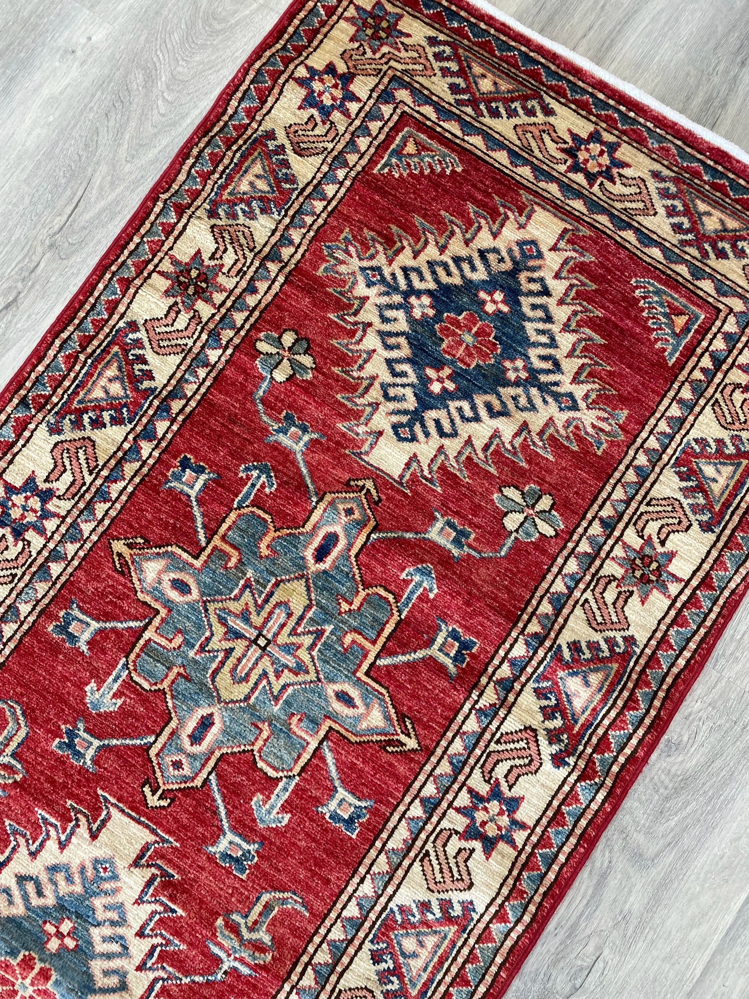 Contemporary Tribal Wool Runner Rug (2'6" x 10'2")