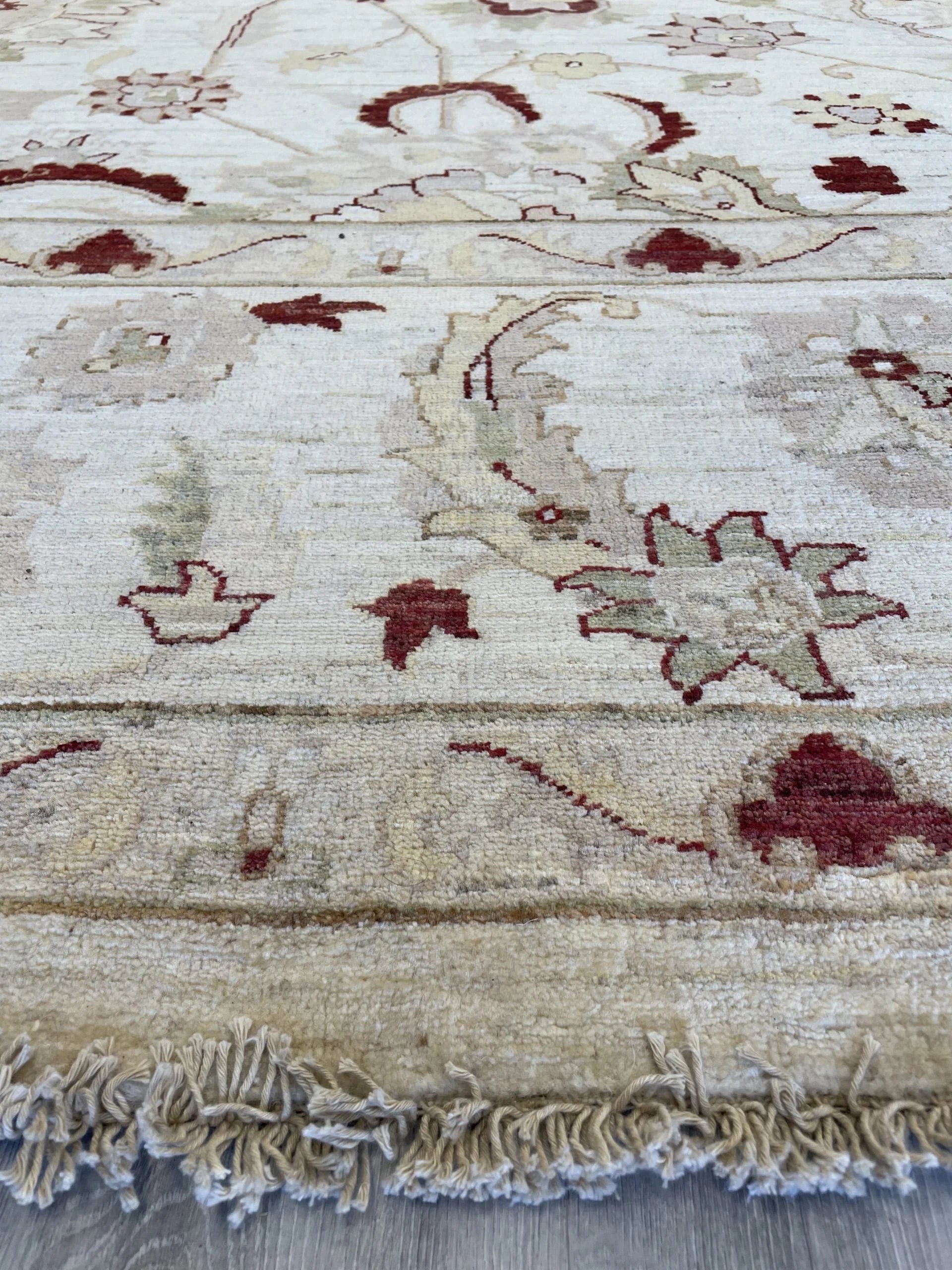 Cream Chobi Wool Rug (12'0" x 15'8")