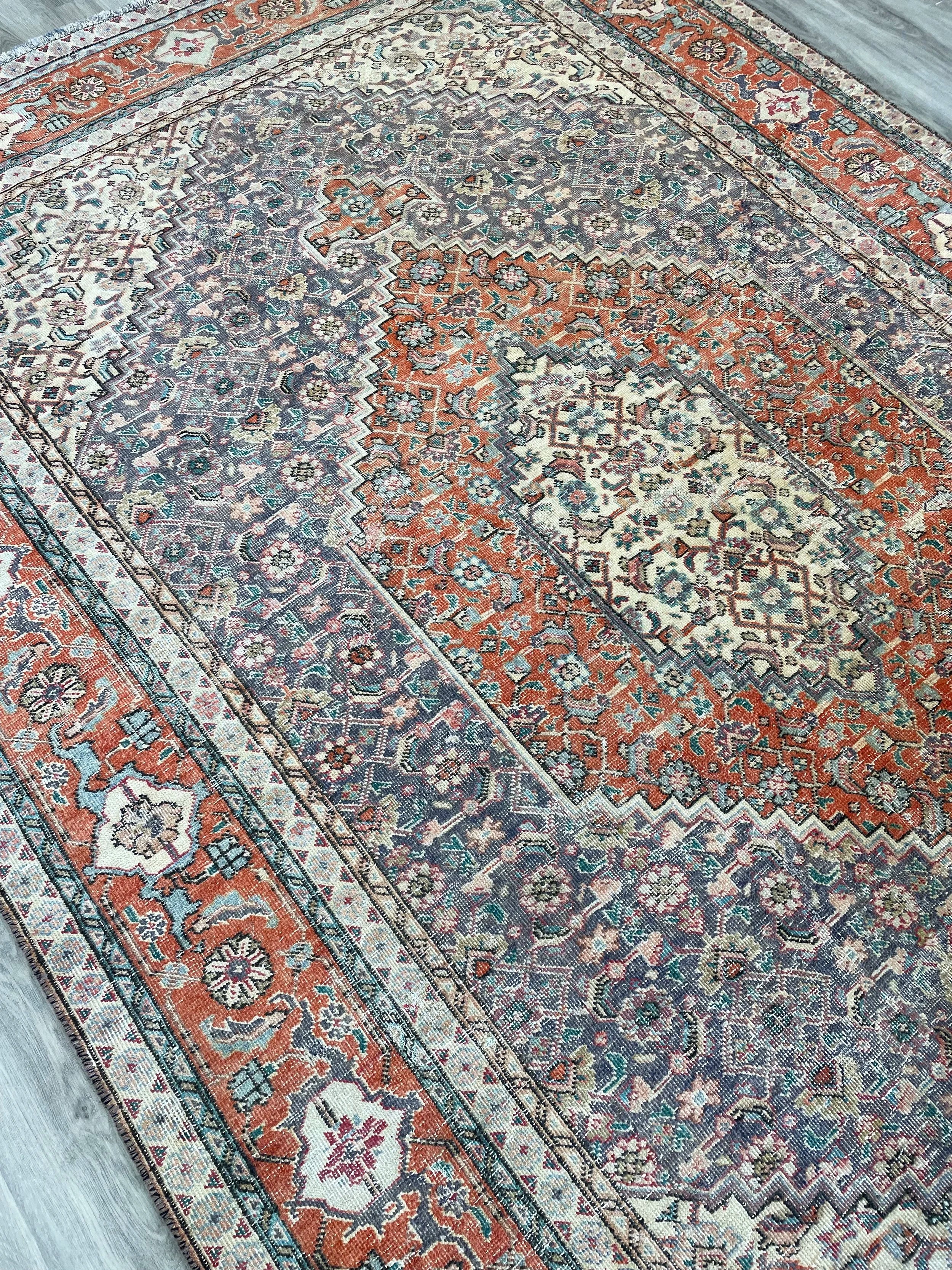 Distressed Vintage Wool Rug (6'4" x 9'5")