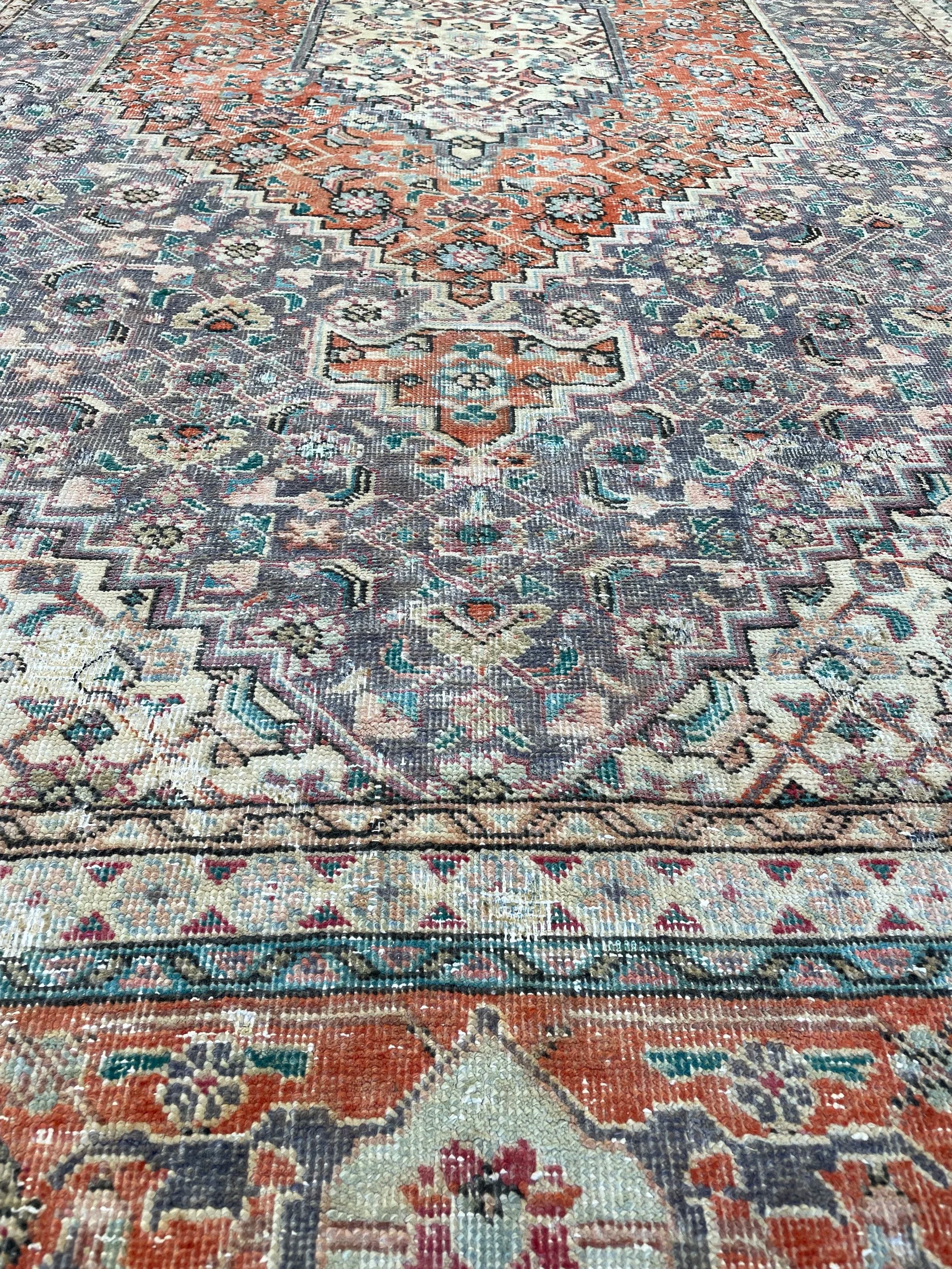 Distressed Vintage Wool Rug (6'4" x 9'5")