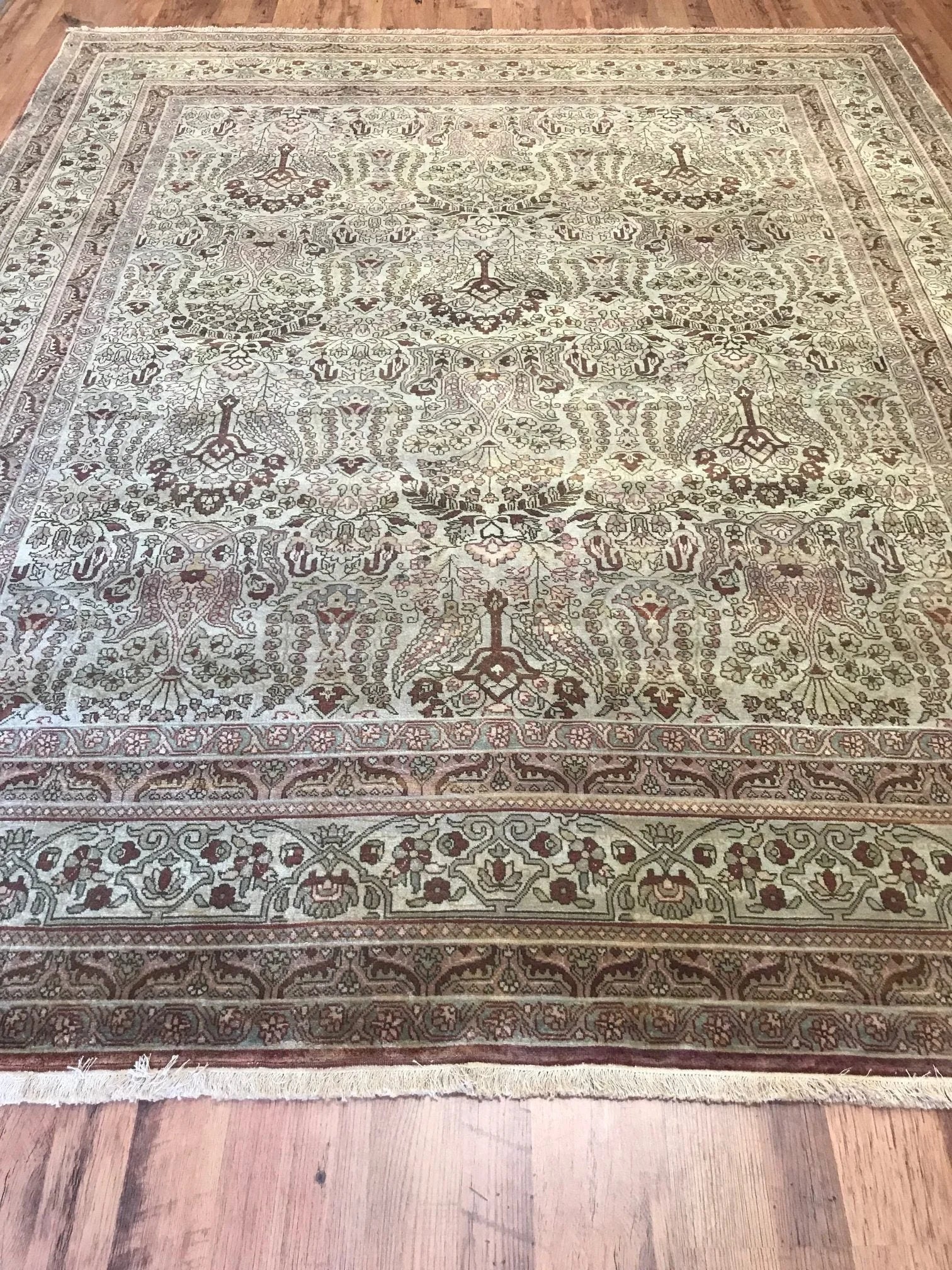 Indo Tabriz Wool Rug (8'2" x 9'7")