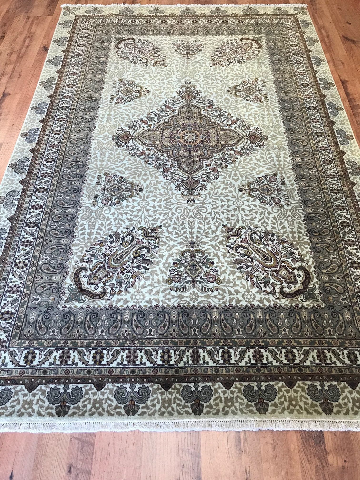 Indo Tabriz Wool Rug (6'1" x 9'0")