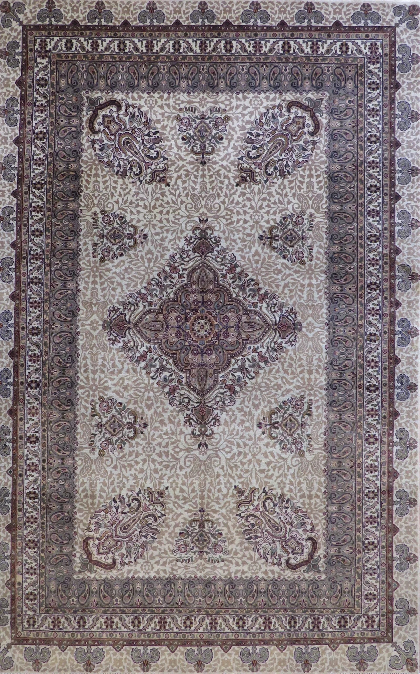 Indo Tabriz Wool Rug (6'1" x 9'0")