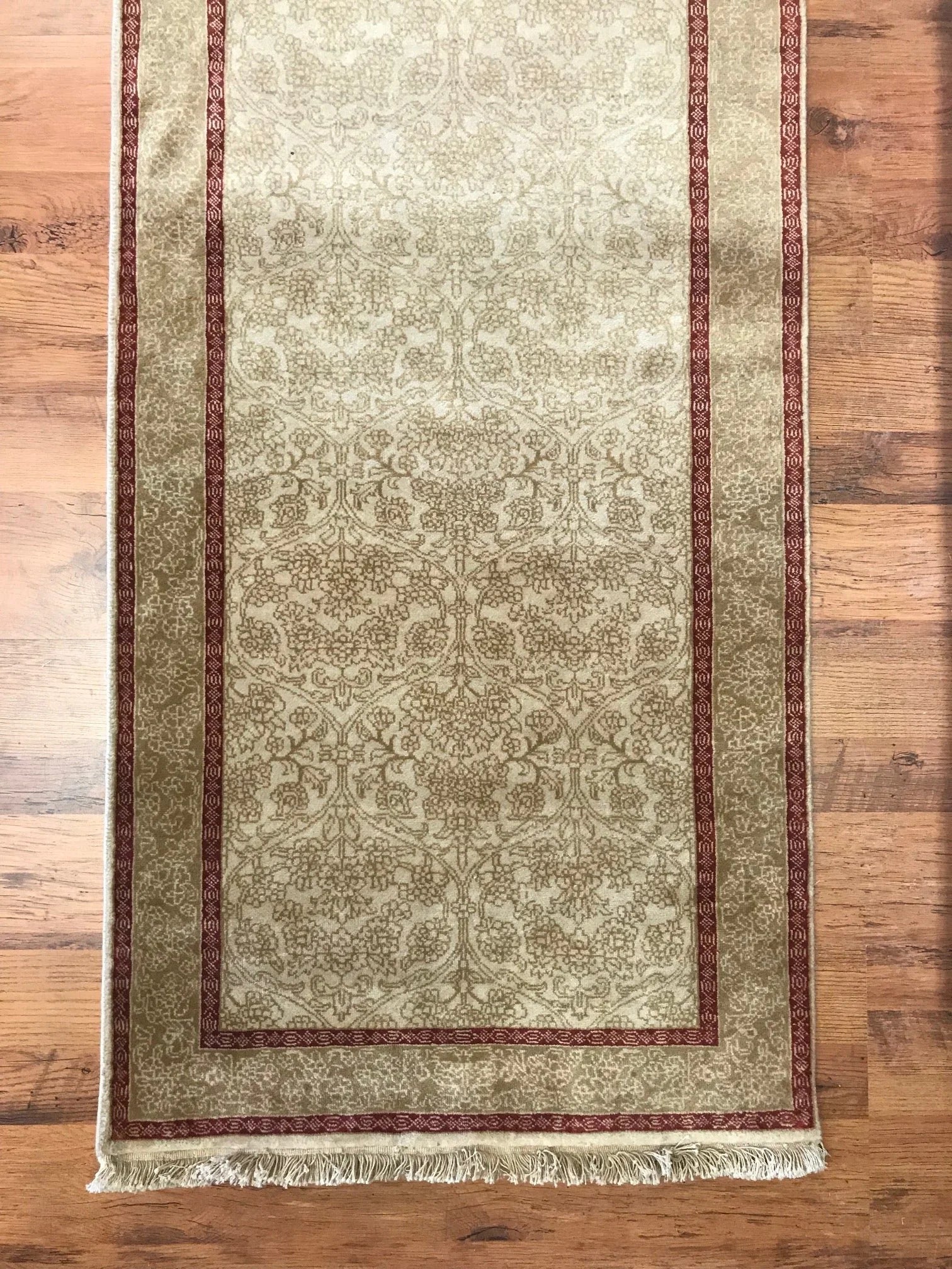 Indo Tabriz Wool Runner Rug (2'6" x 9'9")