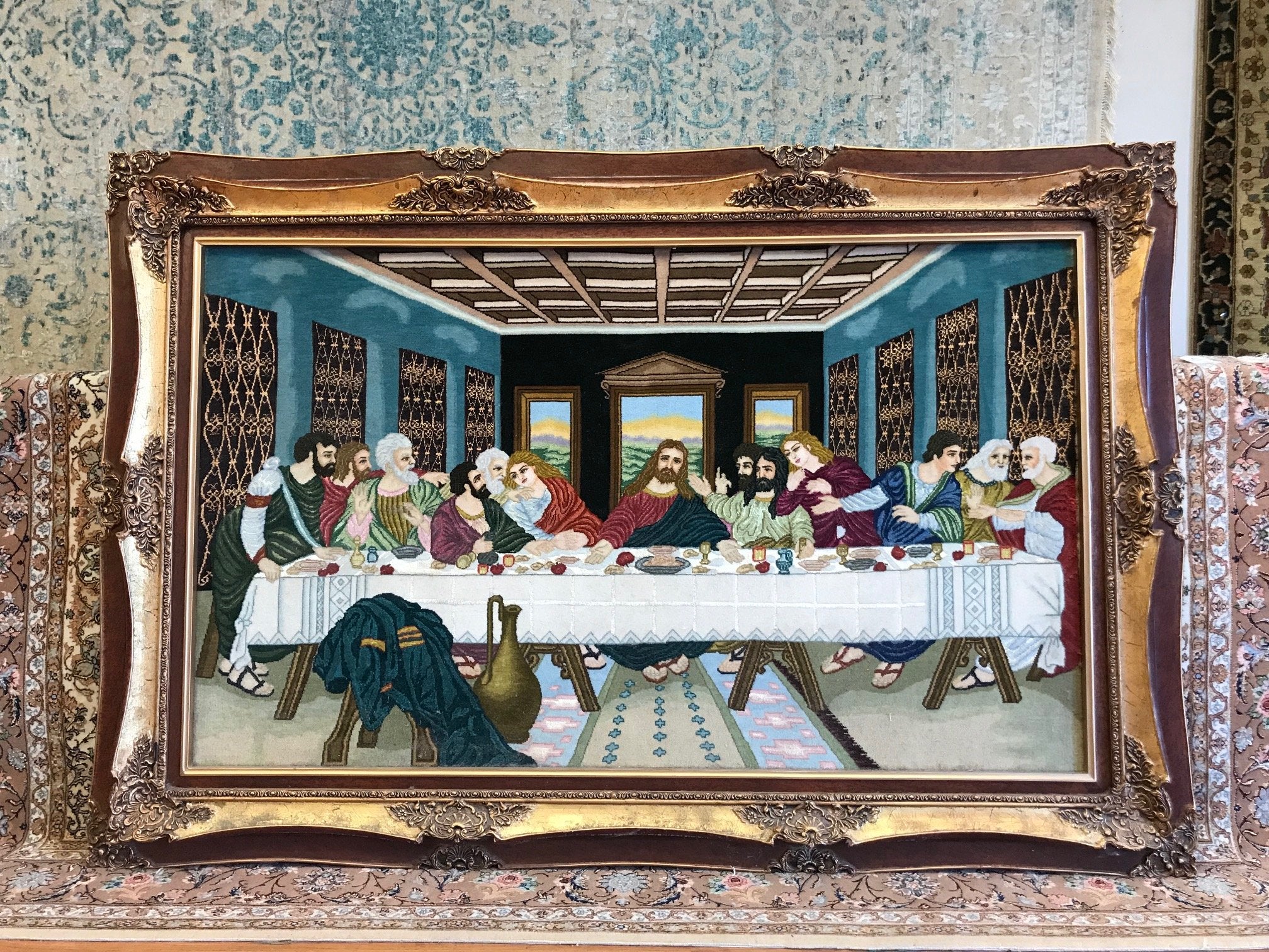 Last Supper Framed Rug