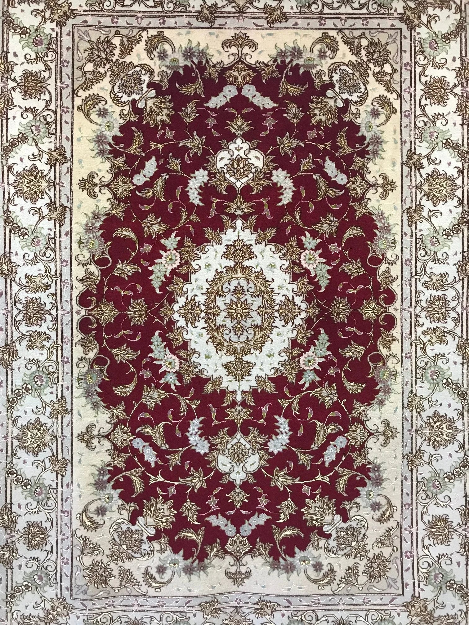 Tabriz Wool & Silk Rug (3'11" x 5'9")