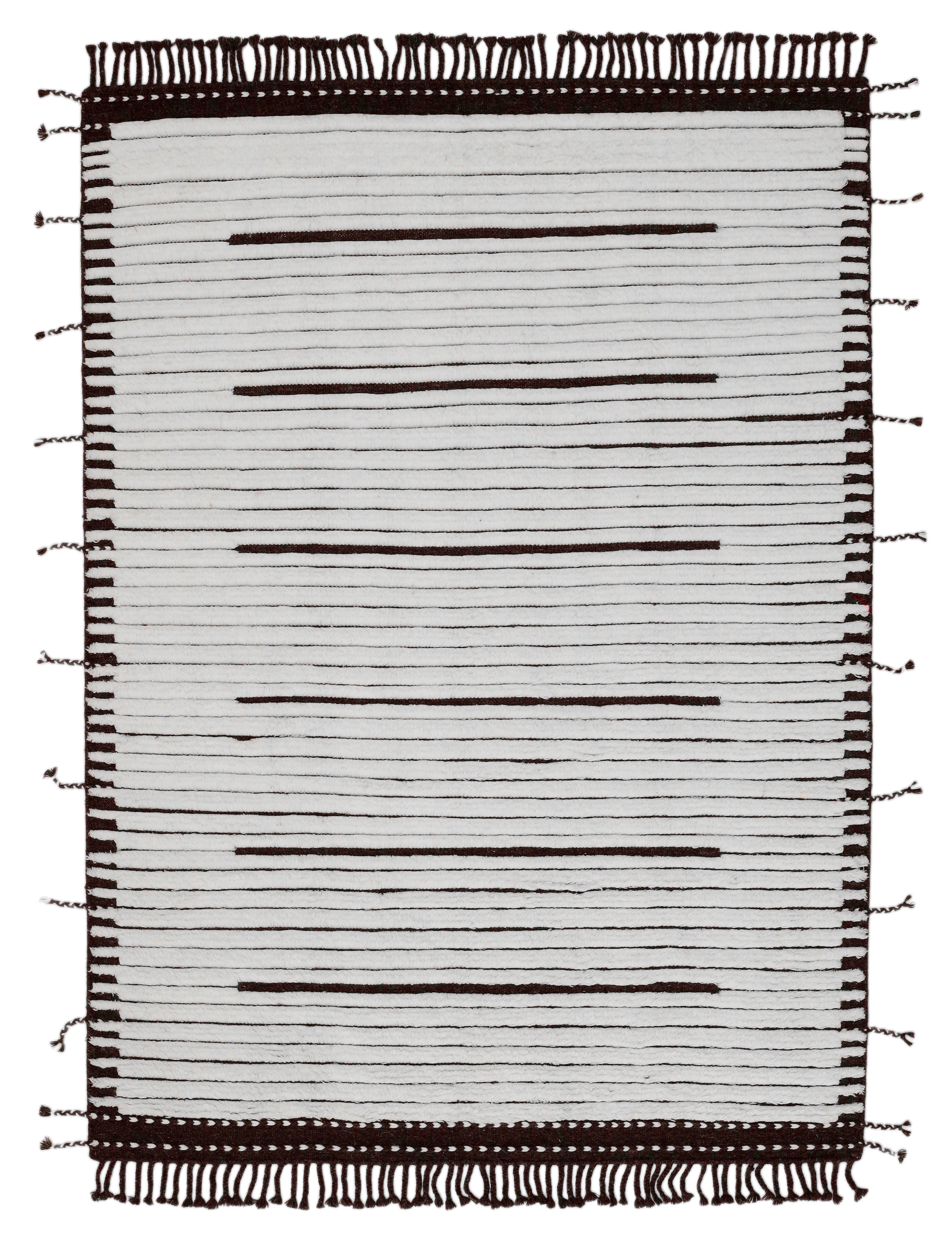 A hand-knotted modern wool rug in a neutral colour combination.