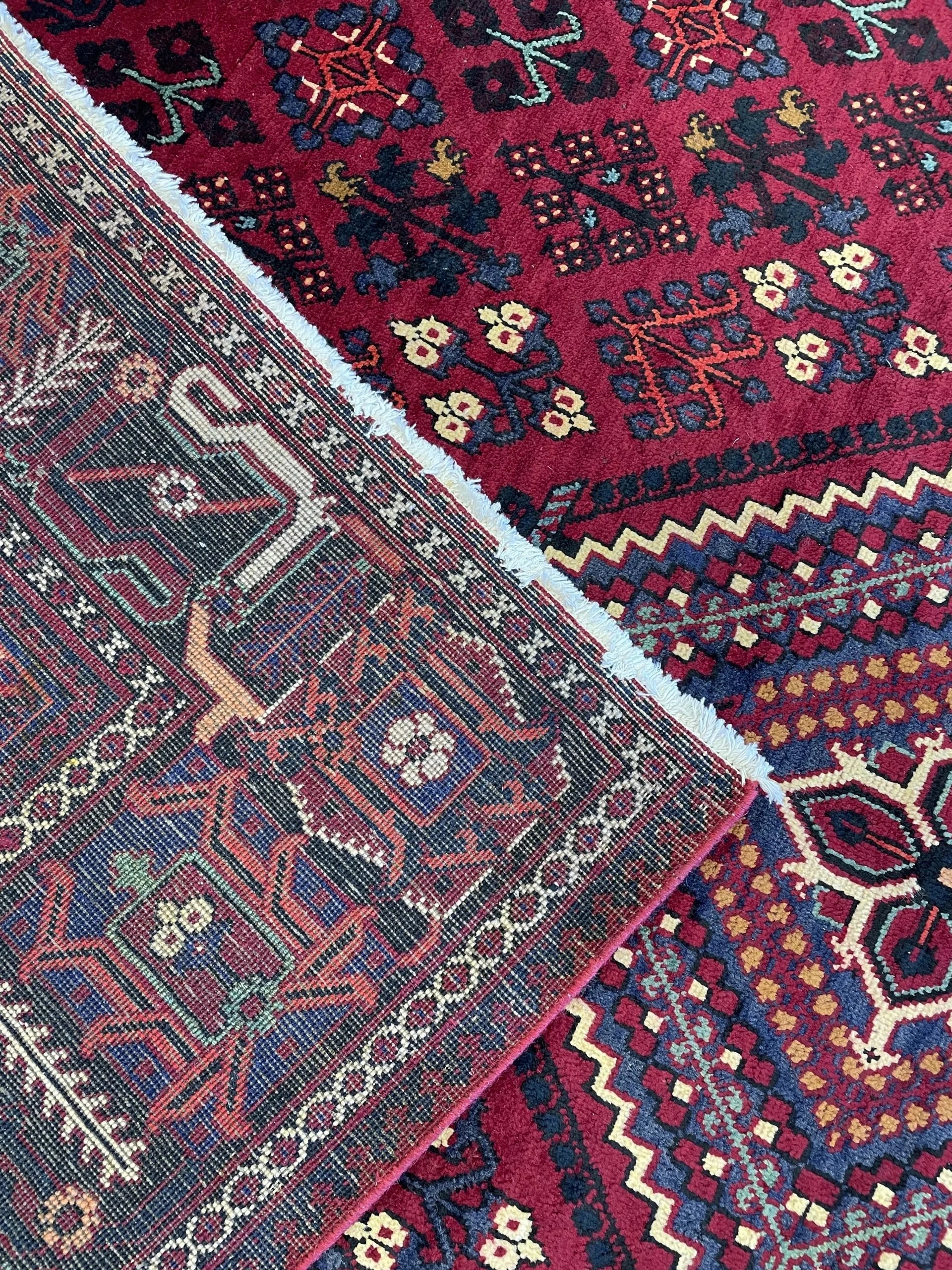 Joshaghan Deep Red Wool Rug (7'0" x 10'4")